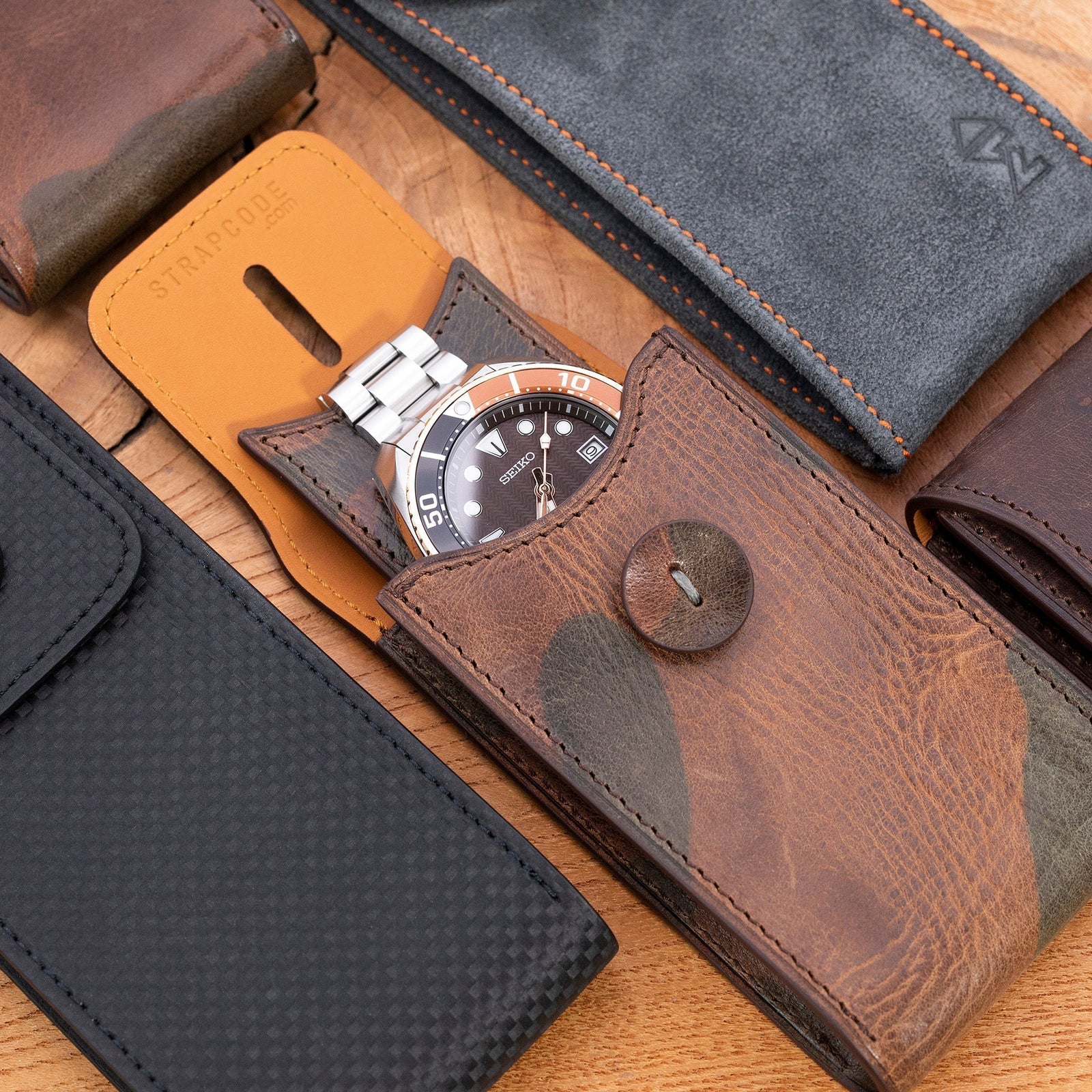 Italian made Watch pouch by Strapcode watch bands