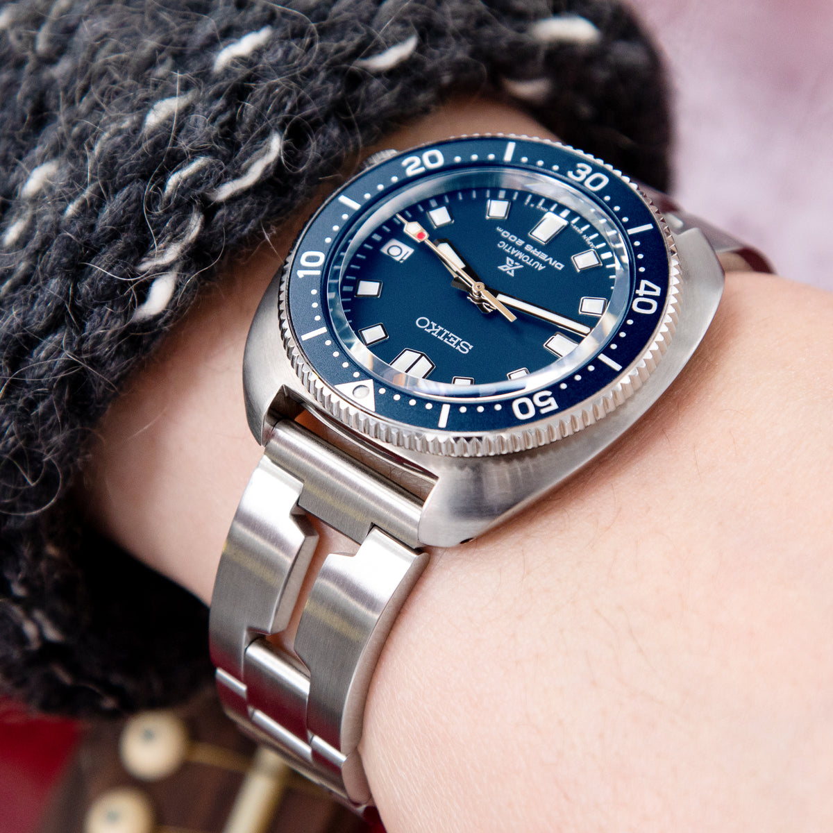 20mm Retro Shaver Blade QR Watch Band Straight End Quick Release, 316L Stainless Steel Brushed V-Clasp