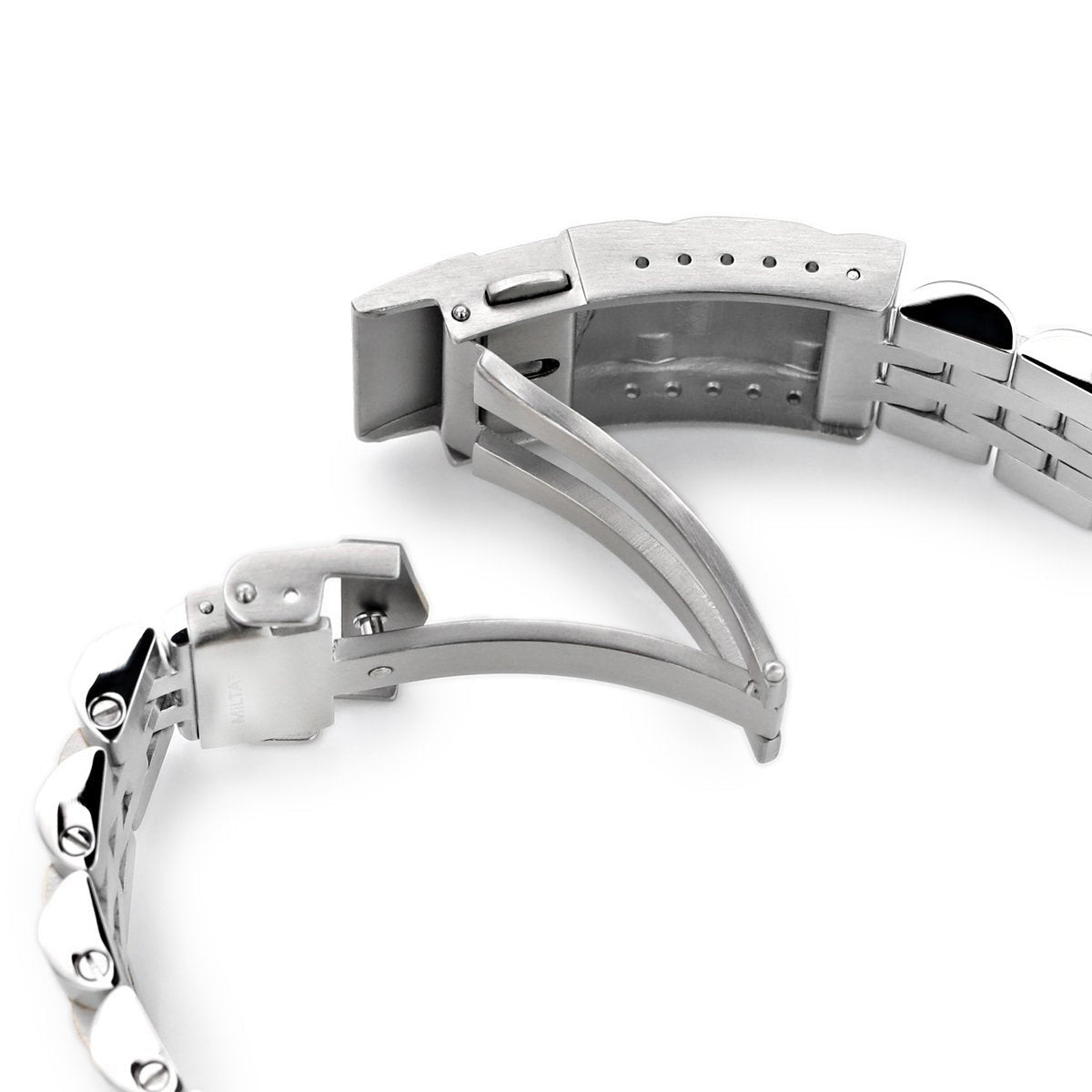 20mm Angus-J Louis JUB Watch Band compatible with Seiko Mechanical Automatic SARB033, 316L Stainless Steel Two Tone IP Gold SUB Clasp