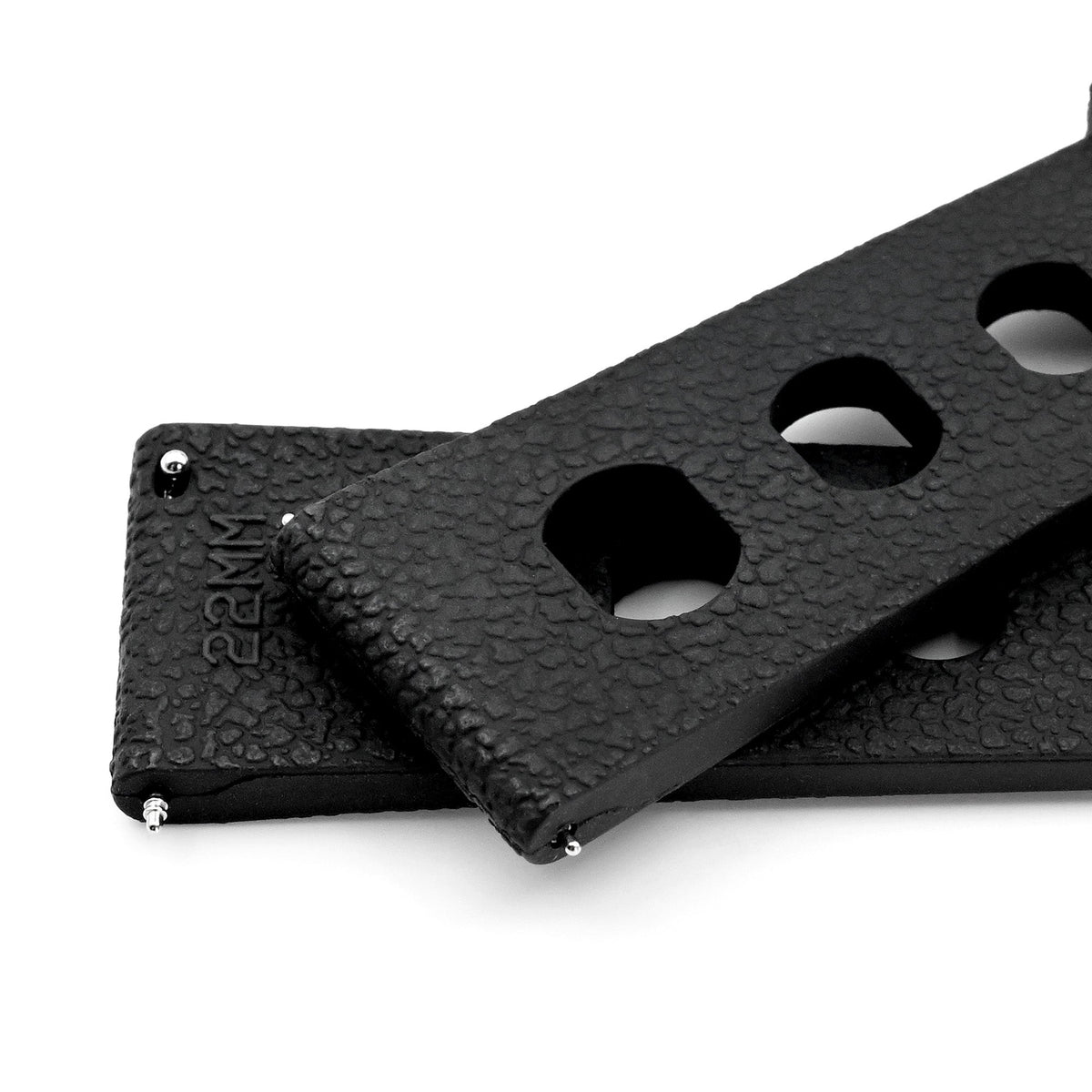 20mm or 22mm FKM36 Black Large Holes Rally FKM Quick Release Rubber watch band Strapcode watch bands