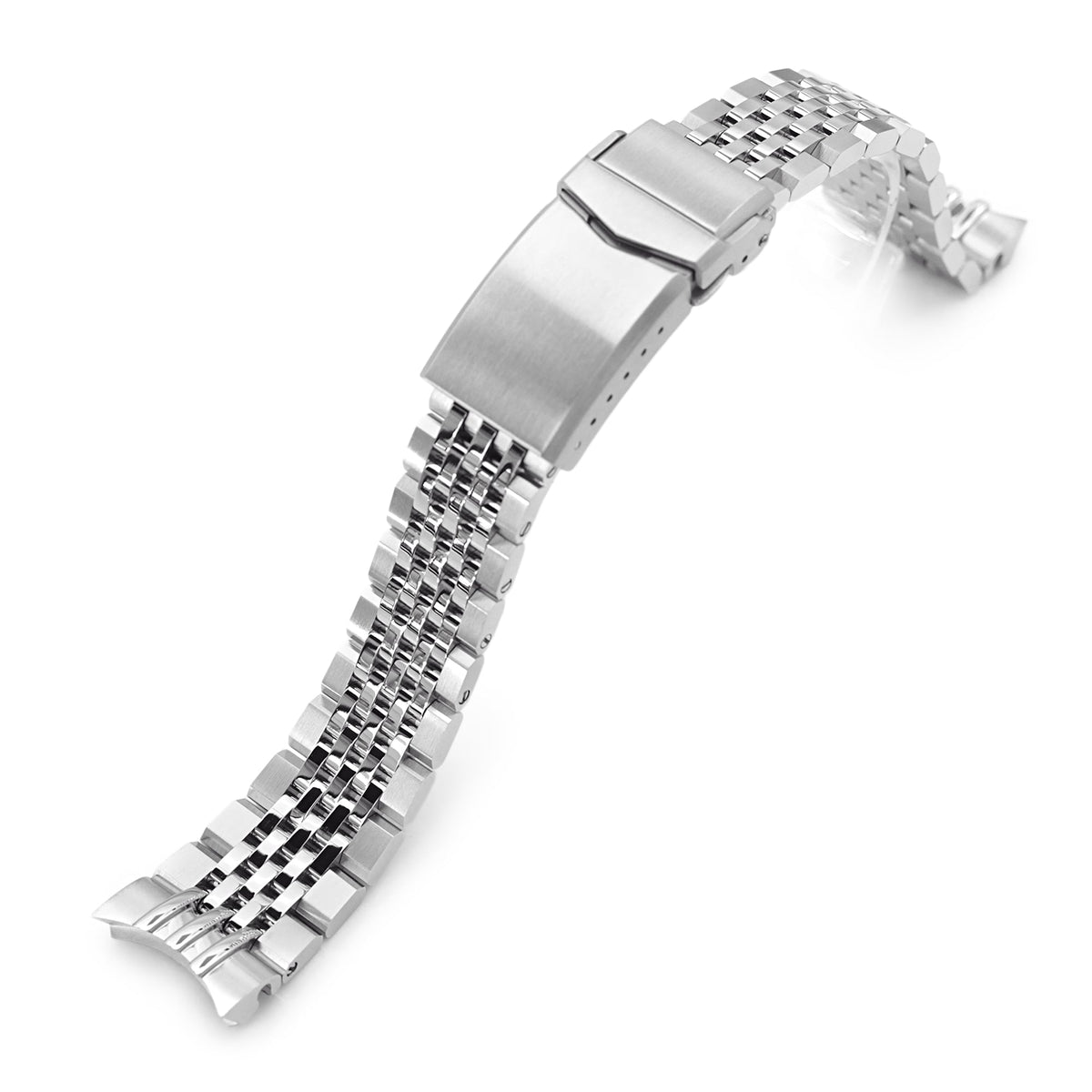 20mm Asteroid Watch Band for Seiko 5 Sports 38mm, 316L Stainless Steel Brushed and Polished V-Clasp Strapcode Watch Bands