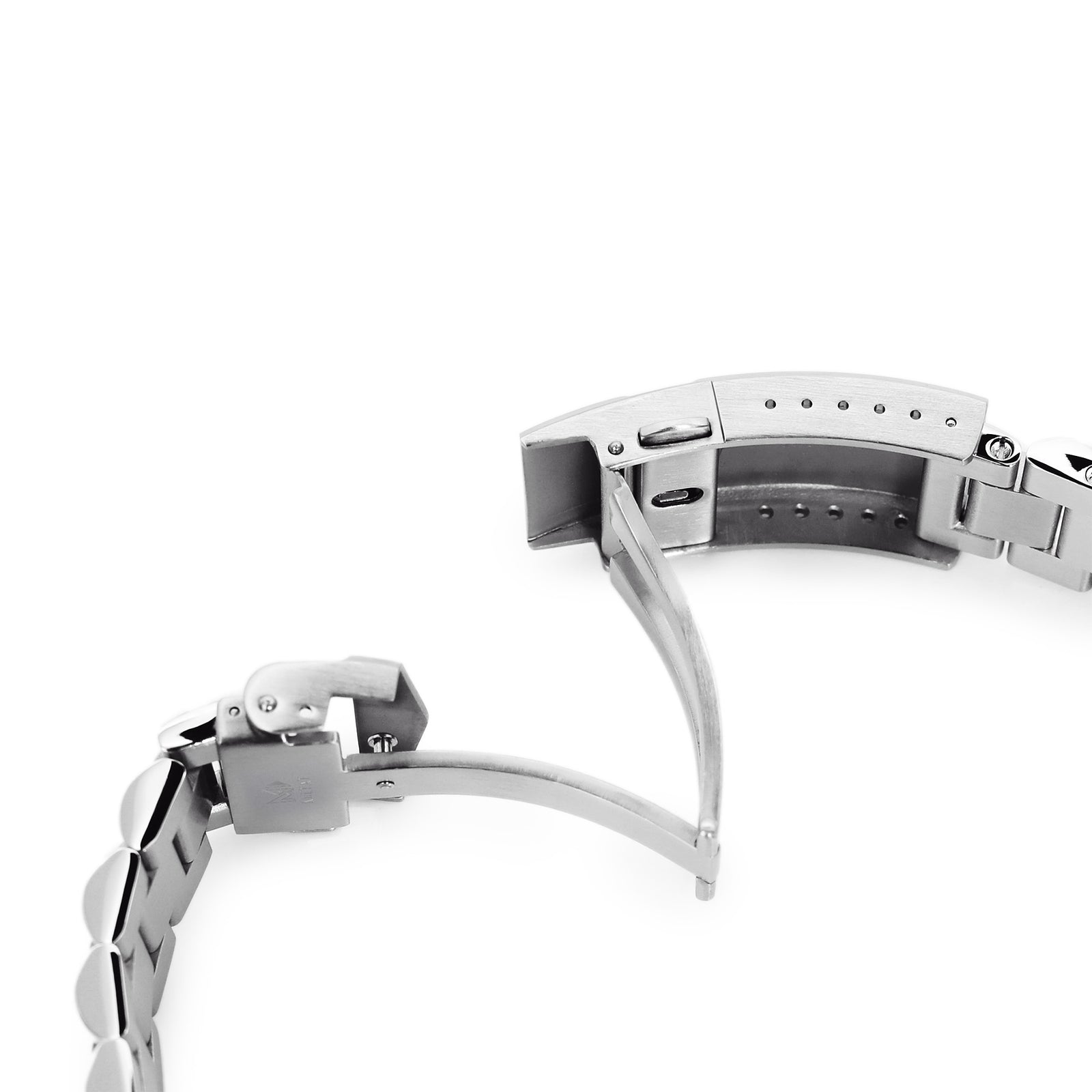 22mm Endmill Uhrenarmband für Seiko SKX007 SKX009 SKX011, Edelstahl - Gebürstet, V Diver Schließe