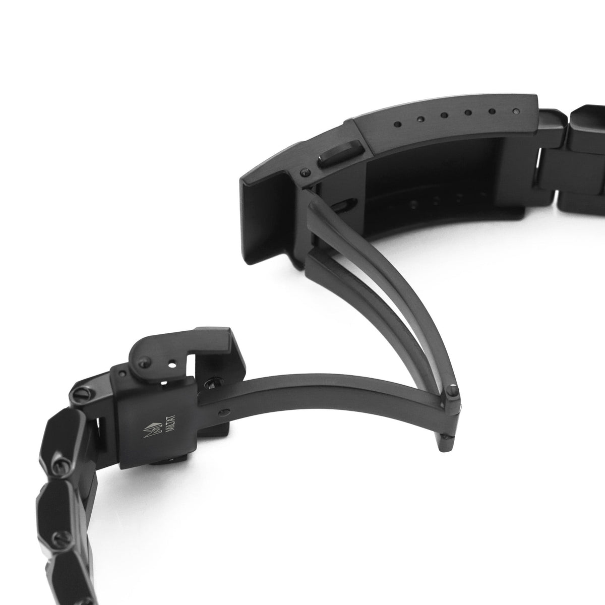 22mm Hexad Watch Band Straight End, 316L Stainless Steel Diamond-like Carbon (DLC coating) V-Clasp