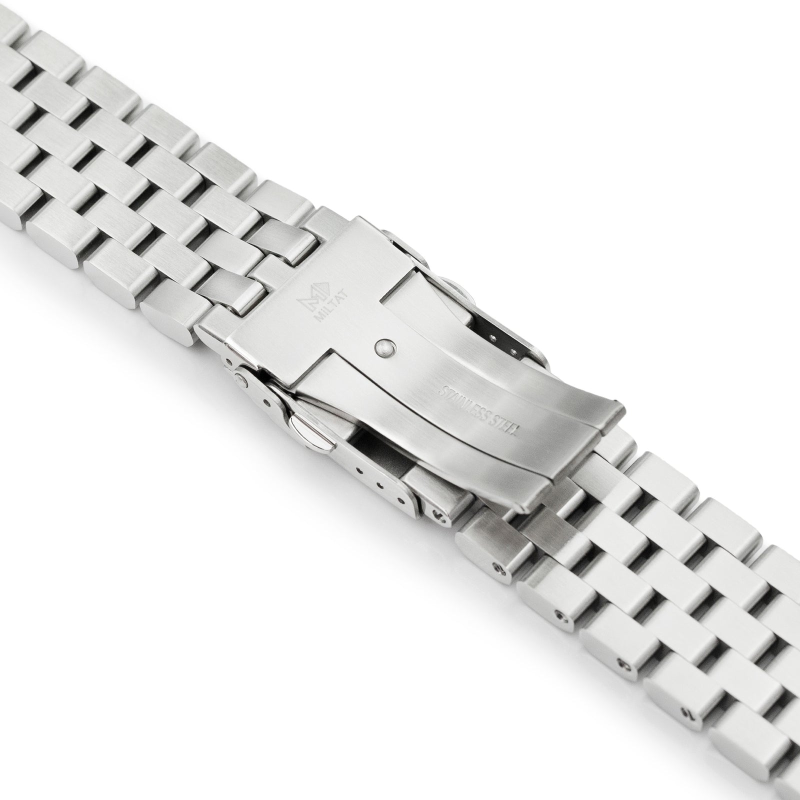 22mm SUPER Engineer II Uhrenarmband kompatibel mit Seiko SKX007, gebürsteter 316L Edelstahl, gebogene Enden