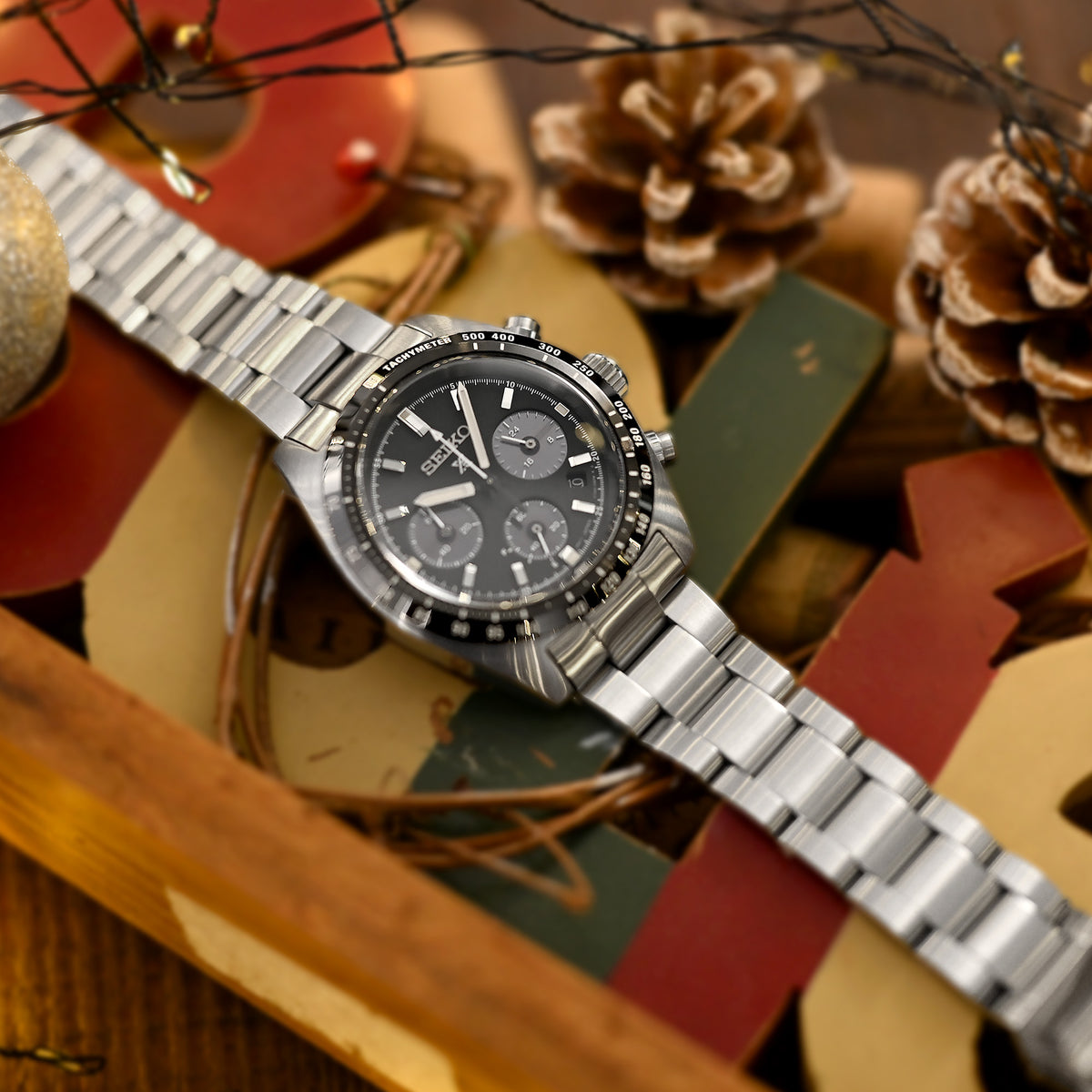 20mm Super-O Boyer Watch Band for Seiko Prospex Speedtimer SSC813 SSC815 SSC817, Stainless Steel - Brushed, V Diver Clasp