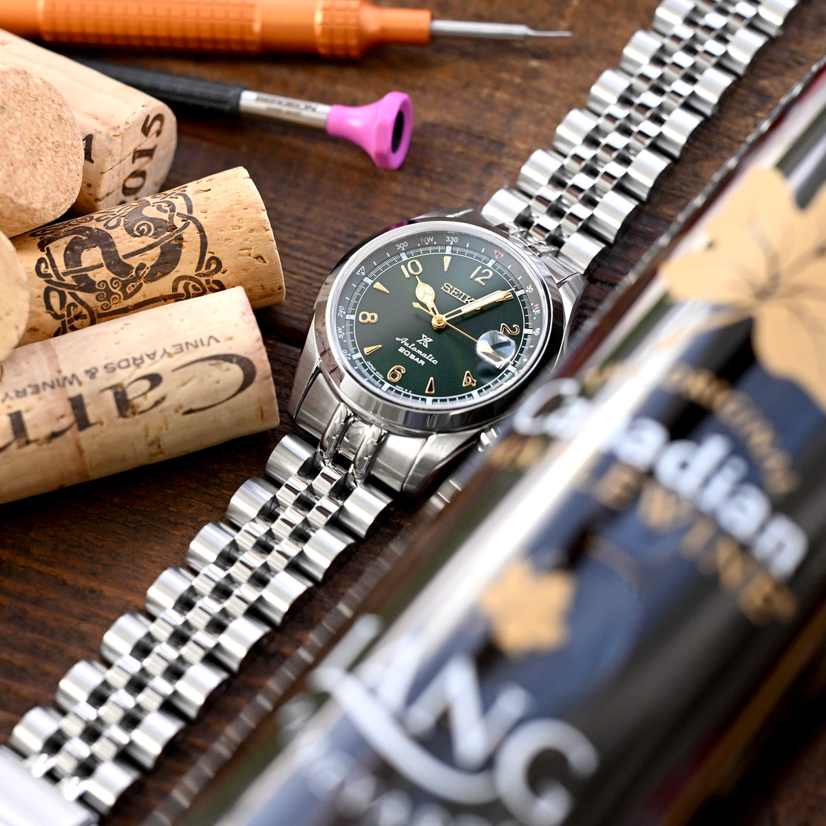 Angus-J Louis 20mm Stainless Steel Bracelet for Seiko Alpinist SARB017 SPB155