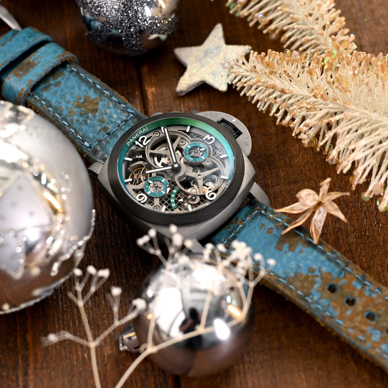 27mm Gunny X MT Coral Blue Handmade Leather Watch Band Strapcode watch bands