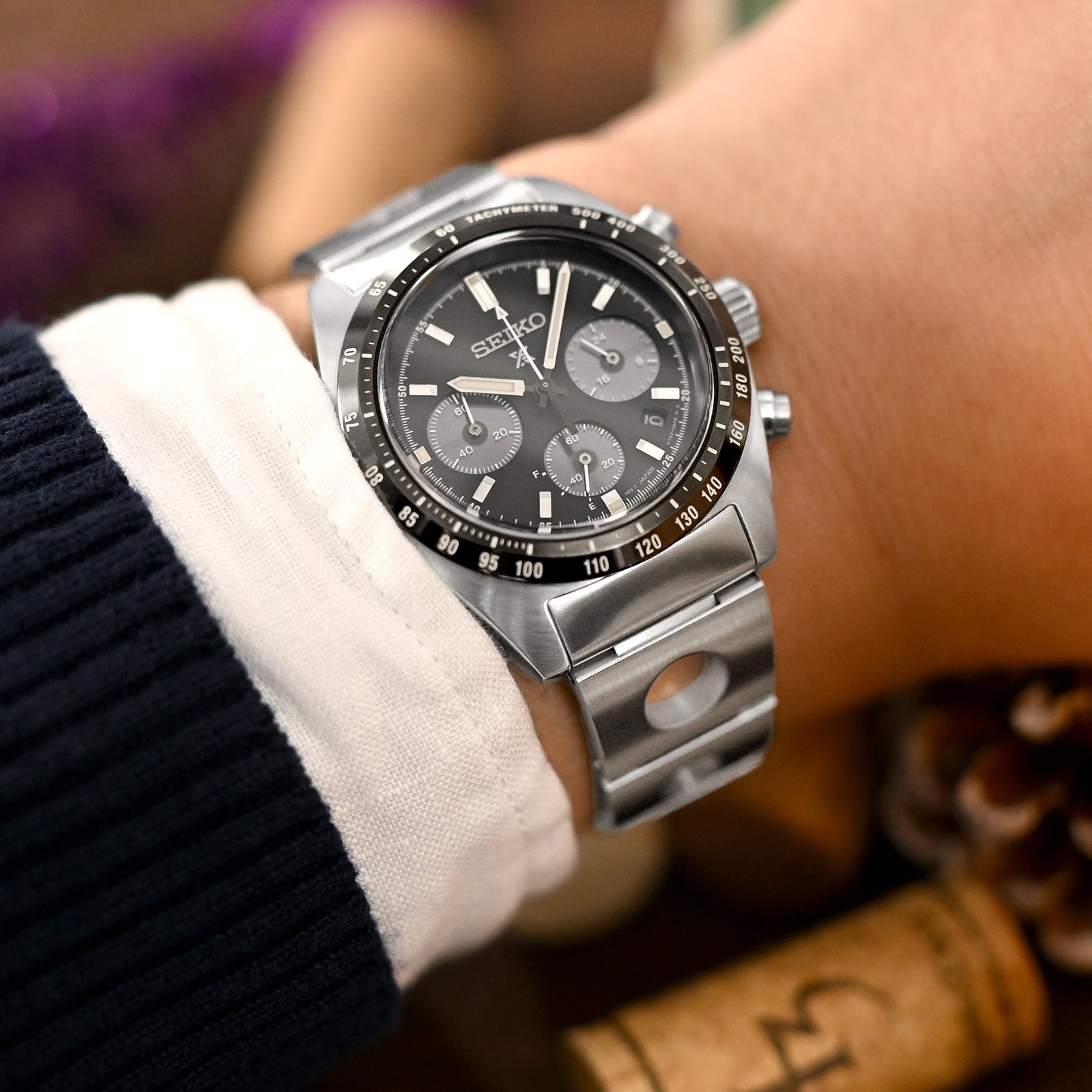 20mm Rollball version II Watch Band for Seiko SSC813P1, 316L Stainless Steel Brushed V-Clasp Strapcode Watch Bands