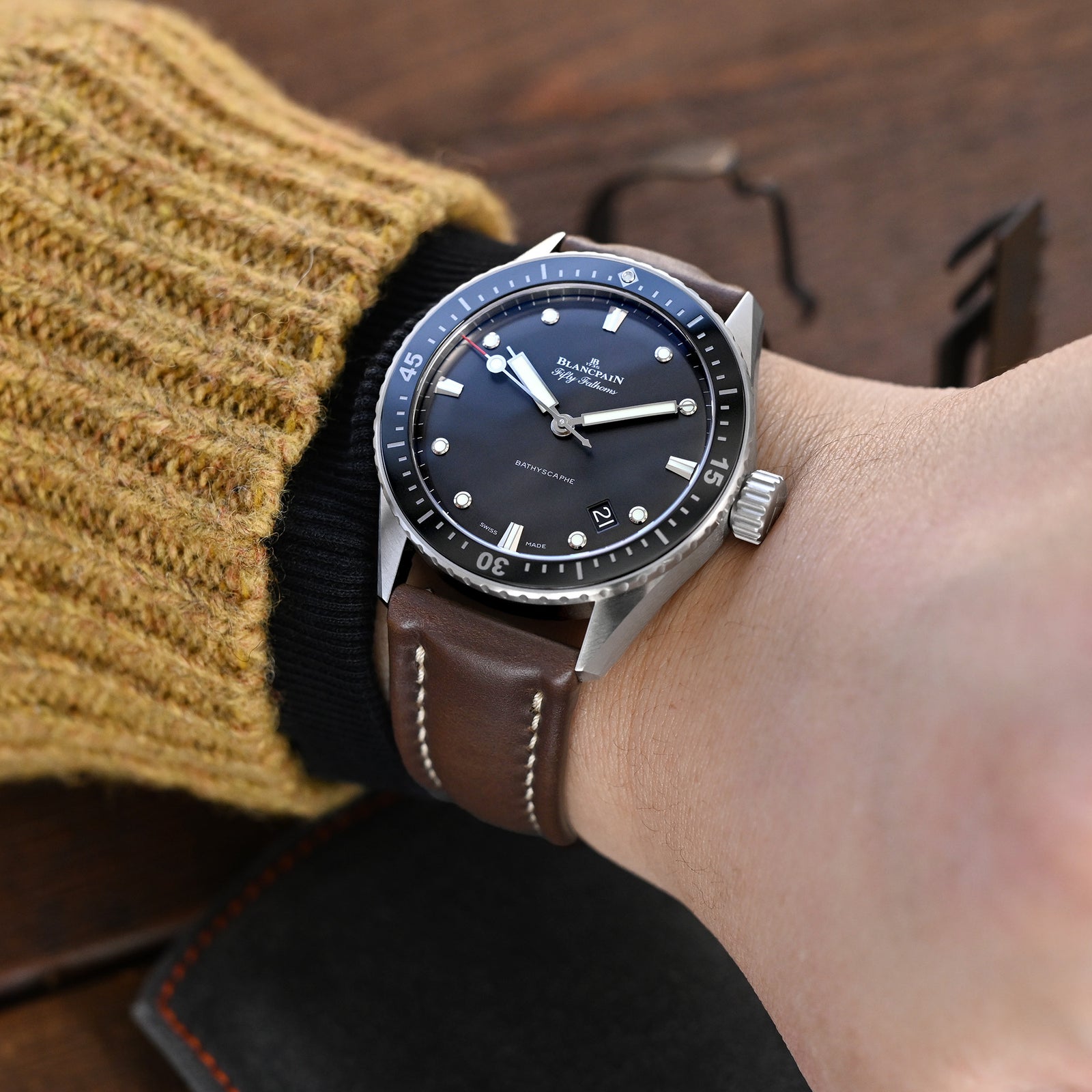 Aviator Style Quick Release Brown Horween Chromexcel Leather Watch Band 19mm, 20mm, 22mm or 23mm Strapcode watch bands