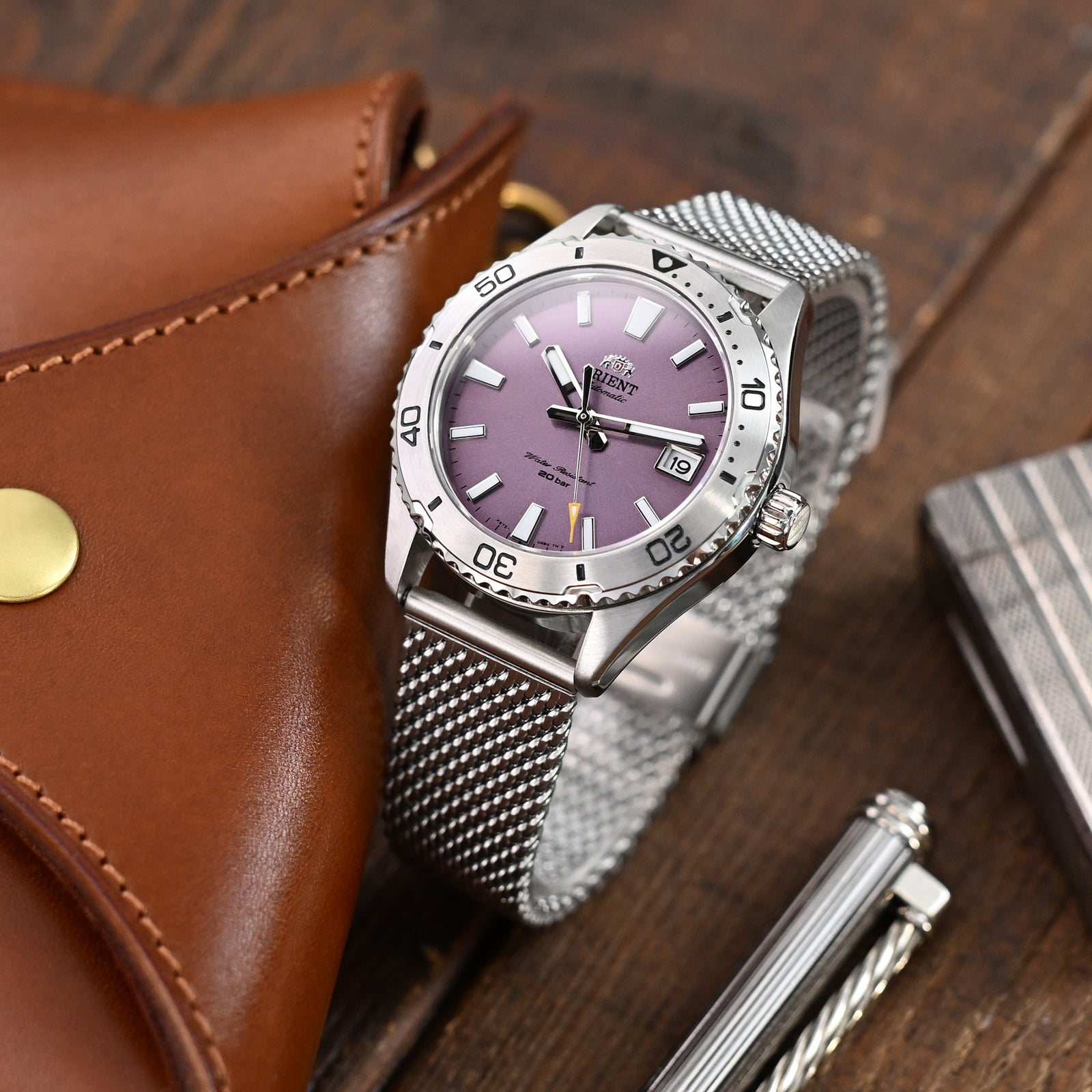 Quick Release Tapered Milanese Mesh Watch Band, 18mm, 19mm, 20mm, 21mm or 22mm, Brushed