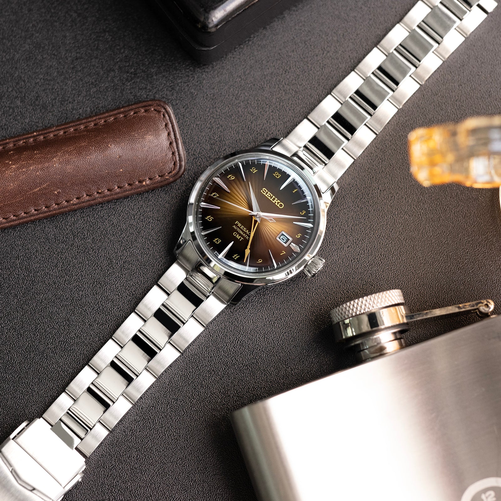 20mm Super-O Boyer Watch Band for Seiko Cocktail SSA345, 316L Stainless Steel Brushed and Polished V-Clasp Strapcode Watch Bands