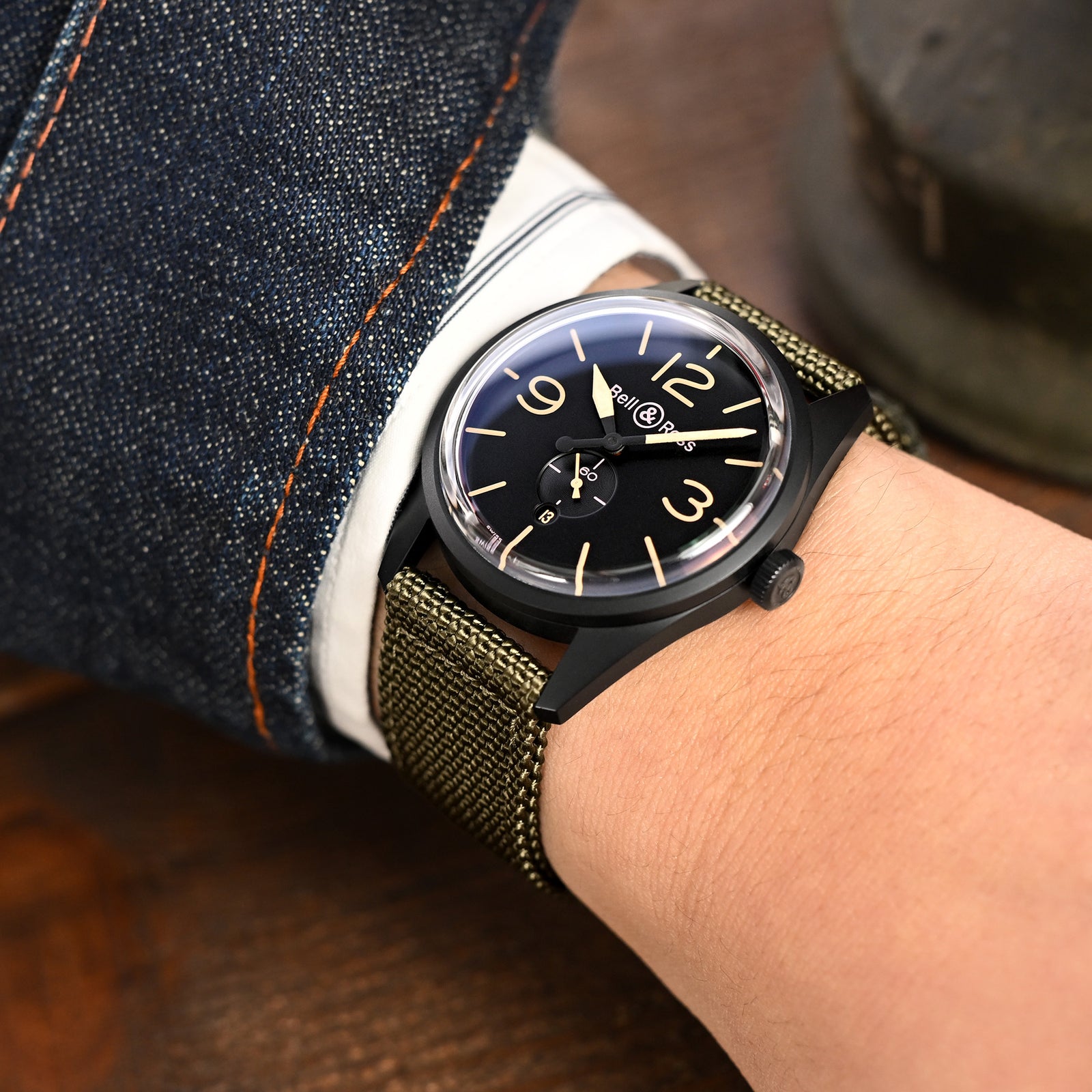 22mm Military Green Premium Nylon Weaved Quick Release Watch Band with Eyelet Strapcode Watch Bands