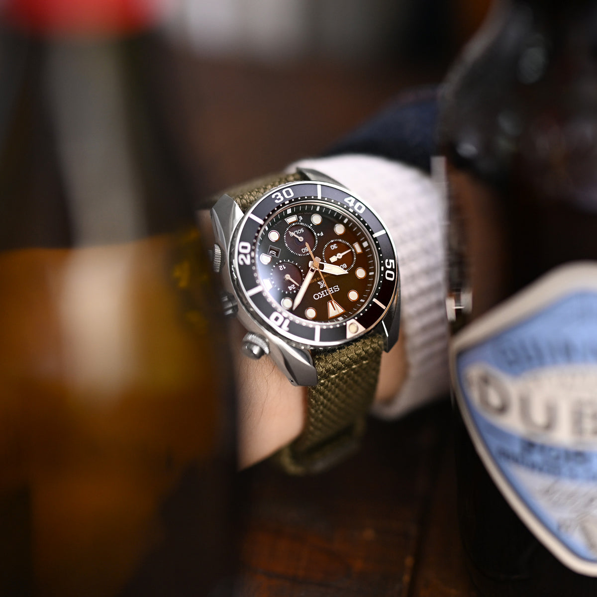 Military Green Premium Nylon Honeycomb Weave Quick release Watch Strap