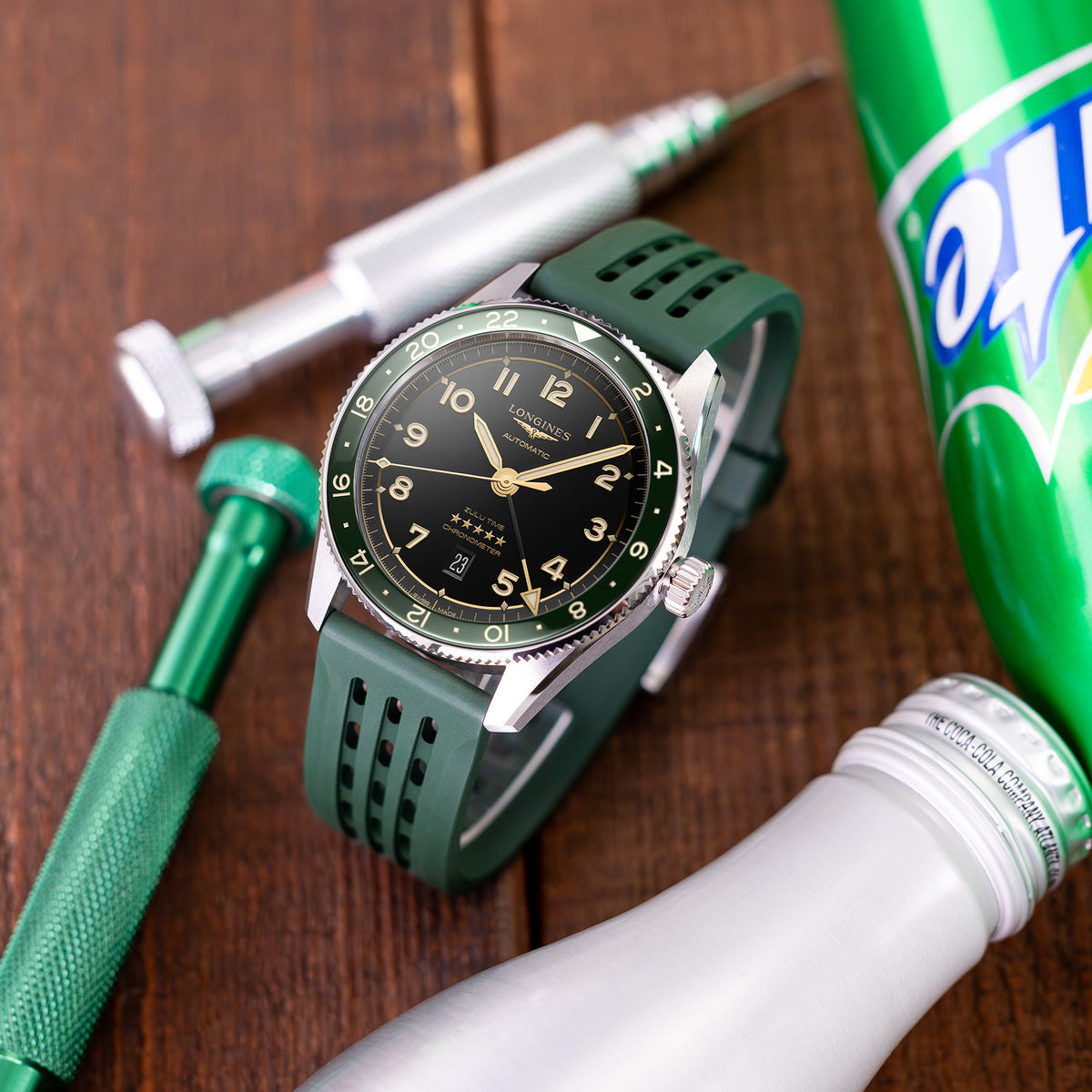 Ocellus Green Quick Release FKM Rubber Sports Watch Strap, 20mm or 22mm