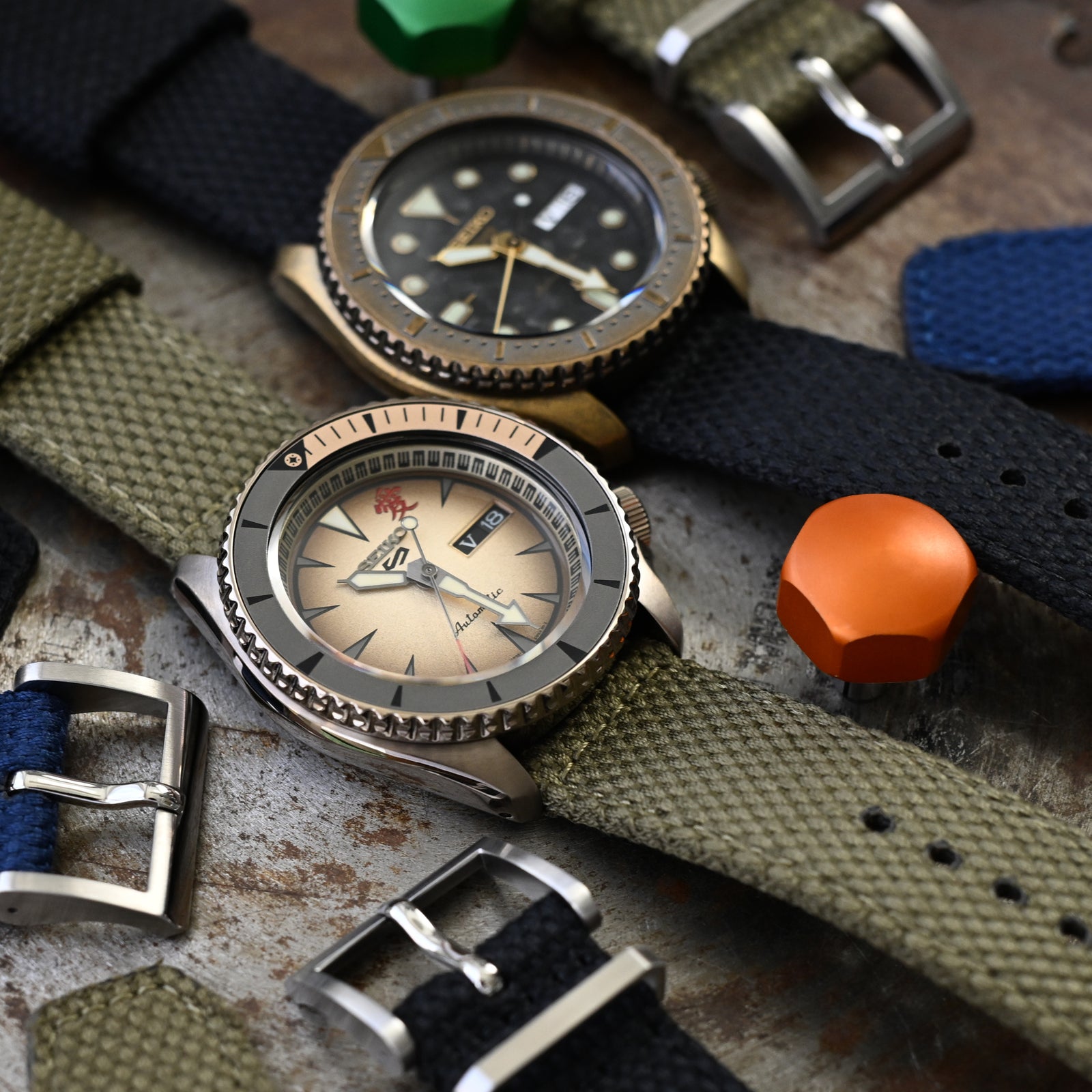 Military Green Premium Nylon Honeycomb Weave Quick release Watch Strap Strapcode Watch Bands