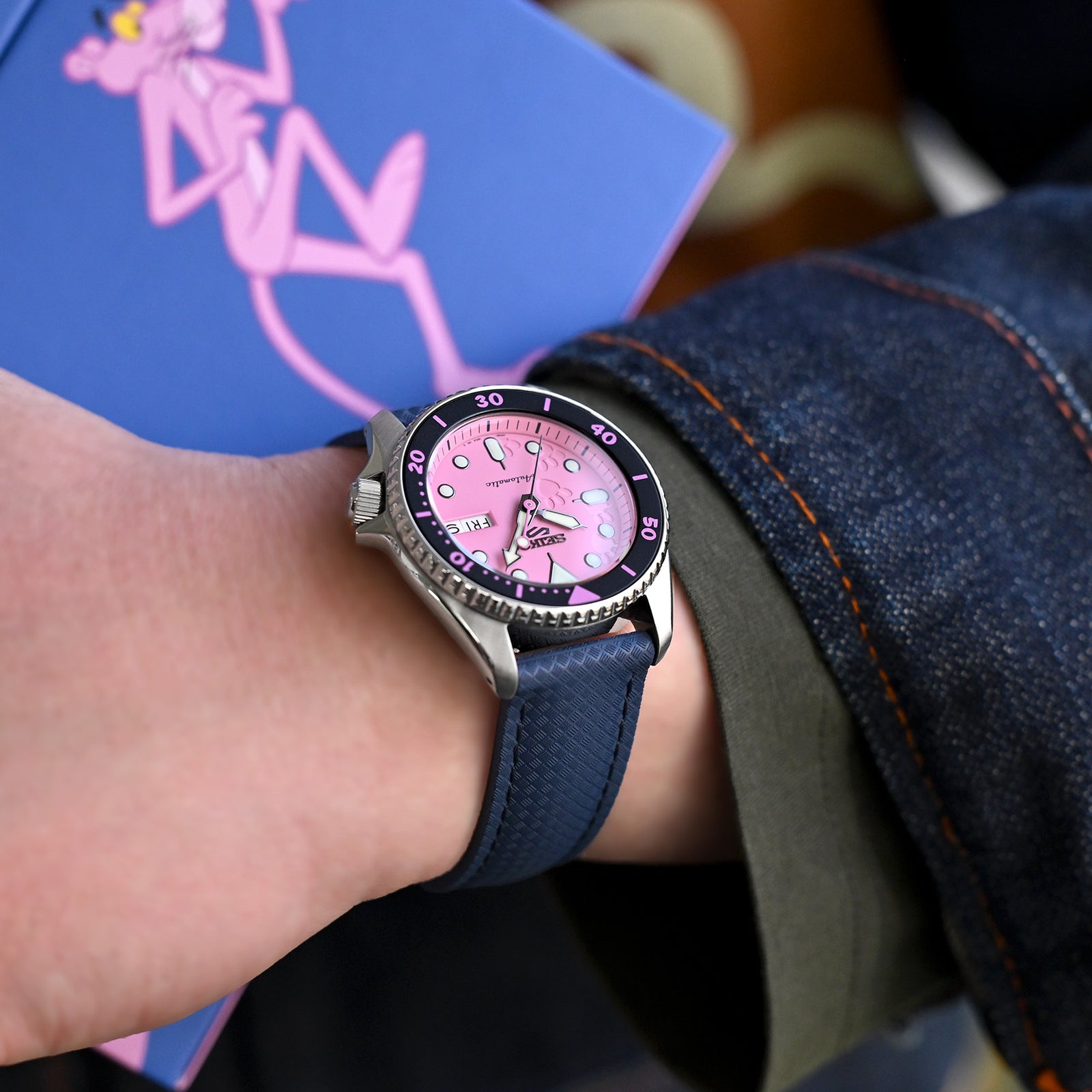 Navy Blue FKM37 Rubber Q.R. Deployant Watch Band, 20mm or 22mm Strapcode watch bands