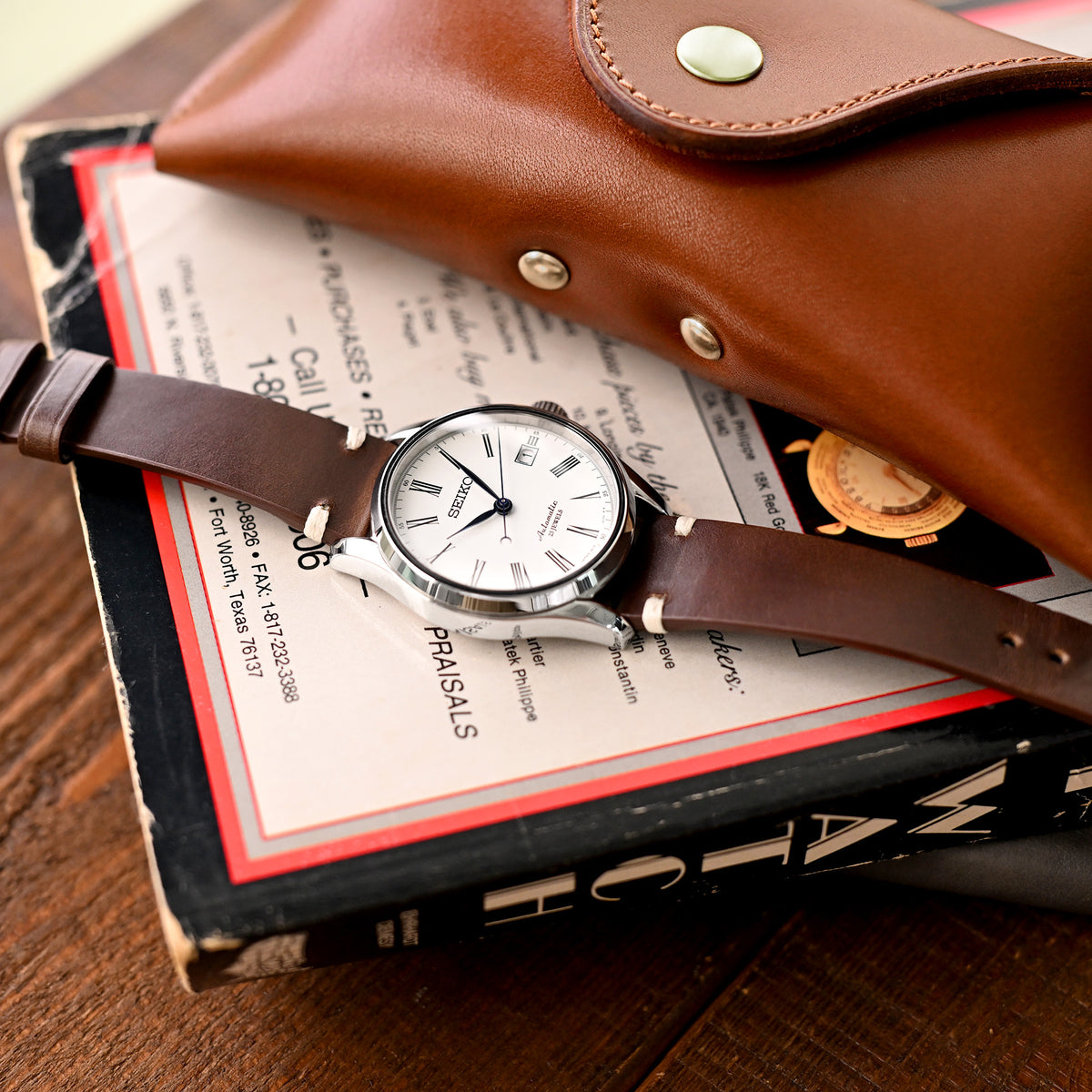 Brown Horween Chromexcel Watch Strap | Twin-Stitch Quick Release | 20mm