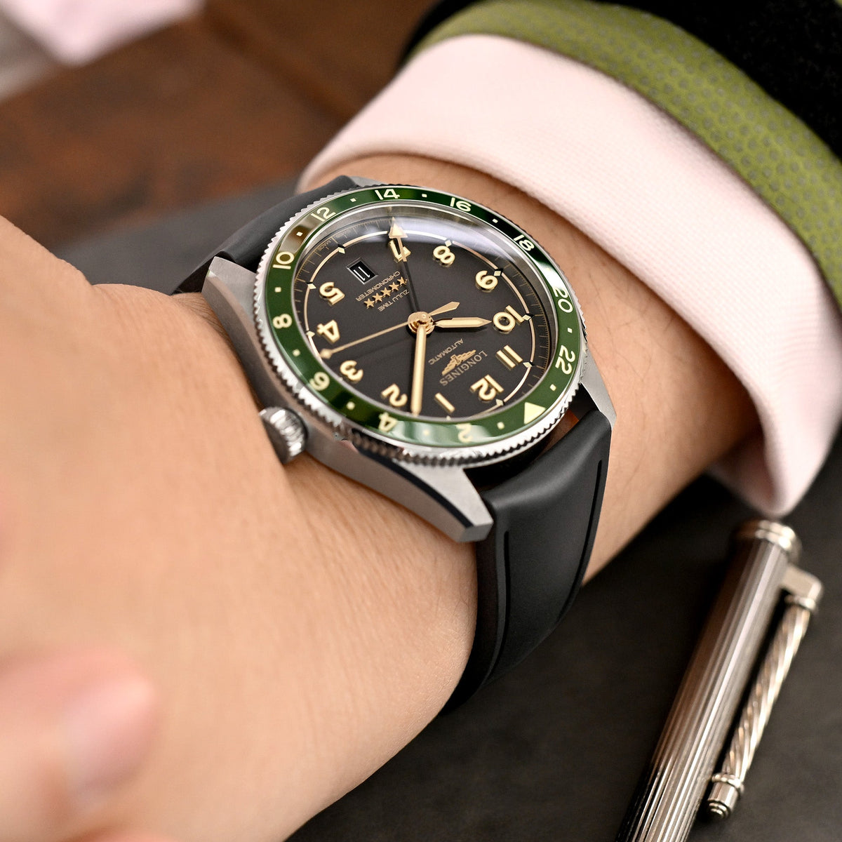 Longines Spirit ZULU Time, L3.812.4.63.2, automatic watch Strapcode watch bands