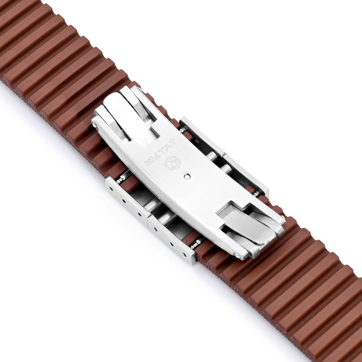 20mm Brown FKM40 FKM Quick Release Rubber Deployment Watch Band Strapcode watch bands