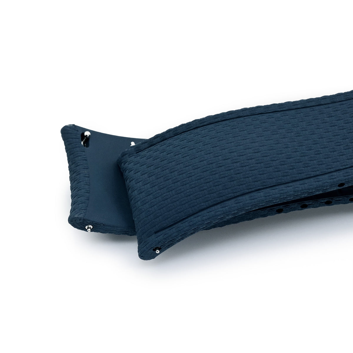 FKM41 Navy Blue Quick Release Butterfly Deployment FKM Rubber Watch Band, 20mm to 22mm and 24mm Strapcode watch bands