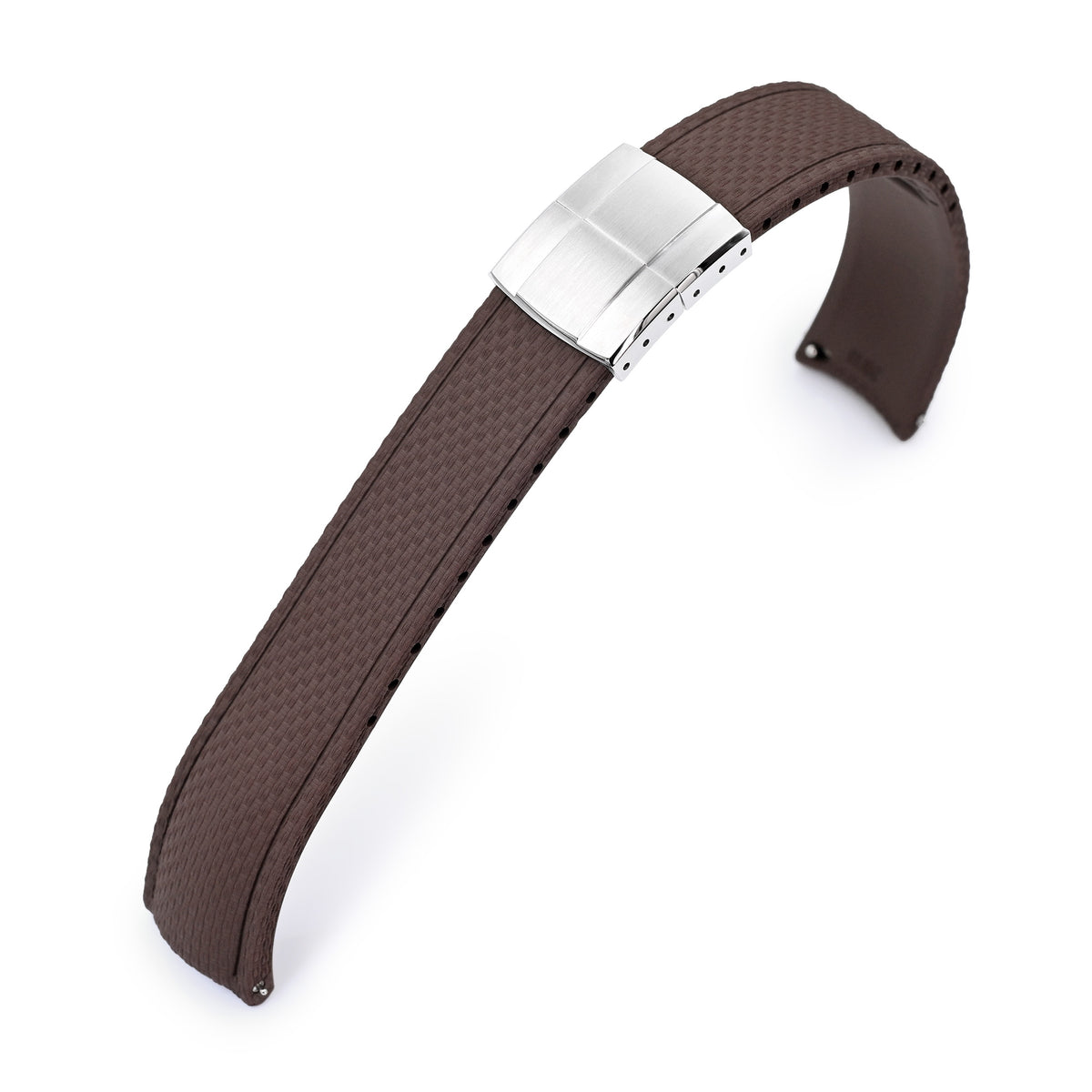 FKM41 Brown Quick Release Butterfly Deployment FKM Rubber Watch Band, 20mm Strapcode watch bands
