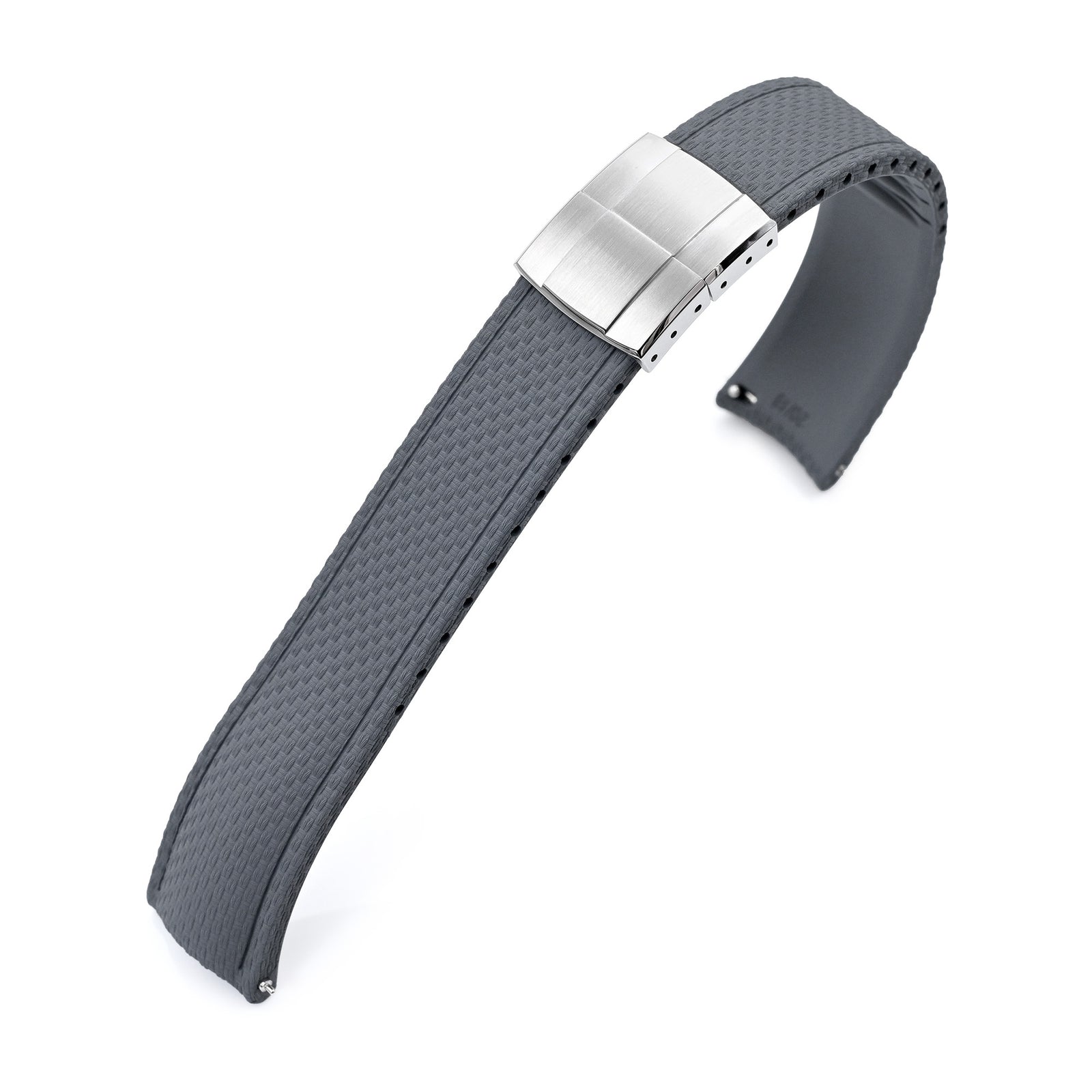 FKM41 Dark Grey Quick Release Butterfly Deployment FKM Rubber Watch Band, 20mm Strapcode watch bands