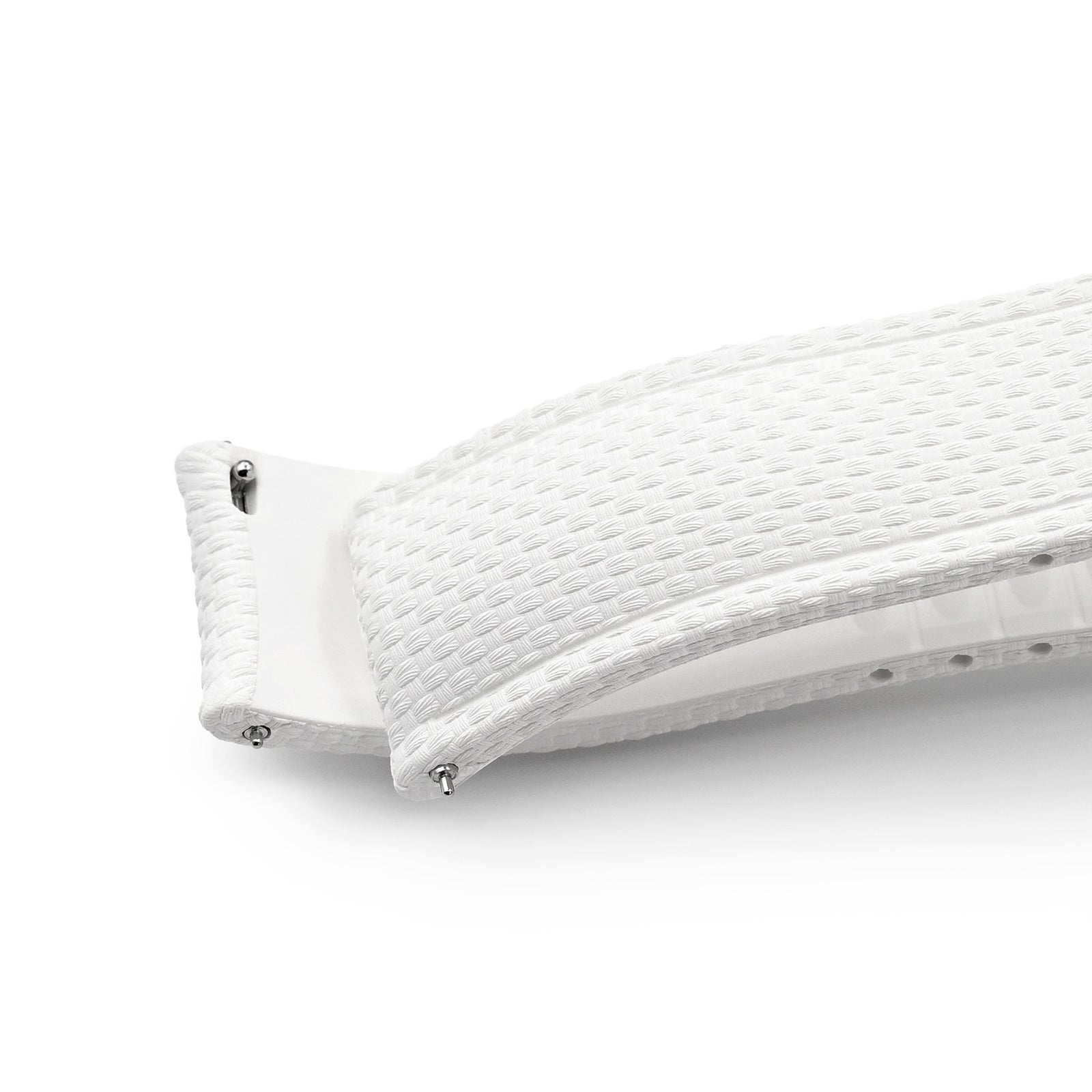 FKM41 White Quick Release Butterfly Deployment FKM Rubber Watch Band, 20mm Strapcode watch bands