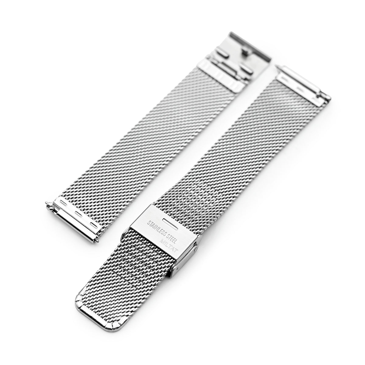Superfine Quick Release Polished Mesh Watch Band 18mm 22mm