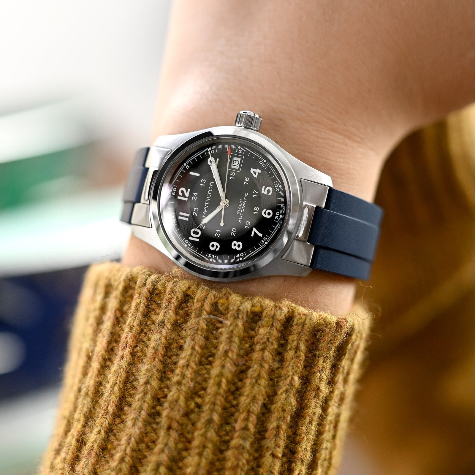 Hamilton Khaki Field Automatic 38mm Men Watch H70455733 Strapcode watch bands