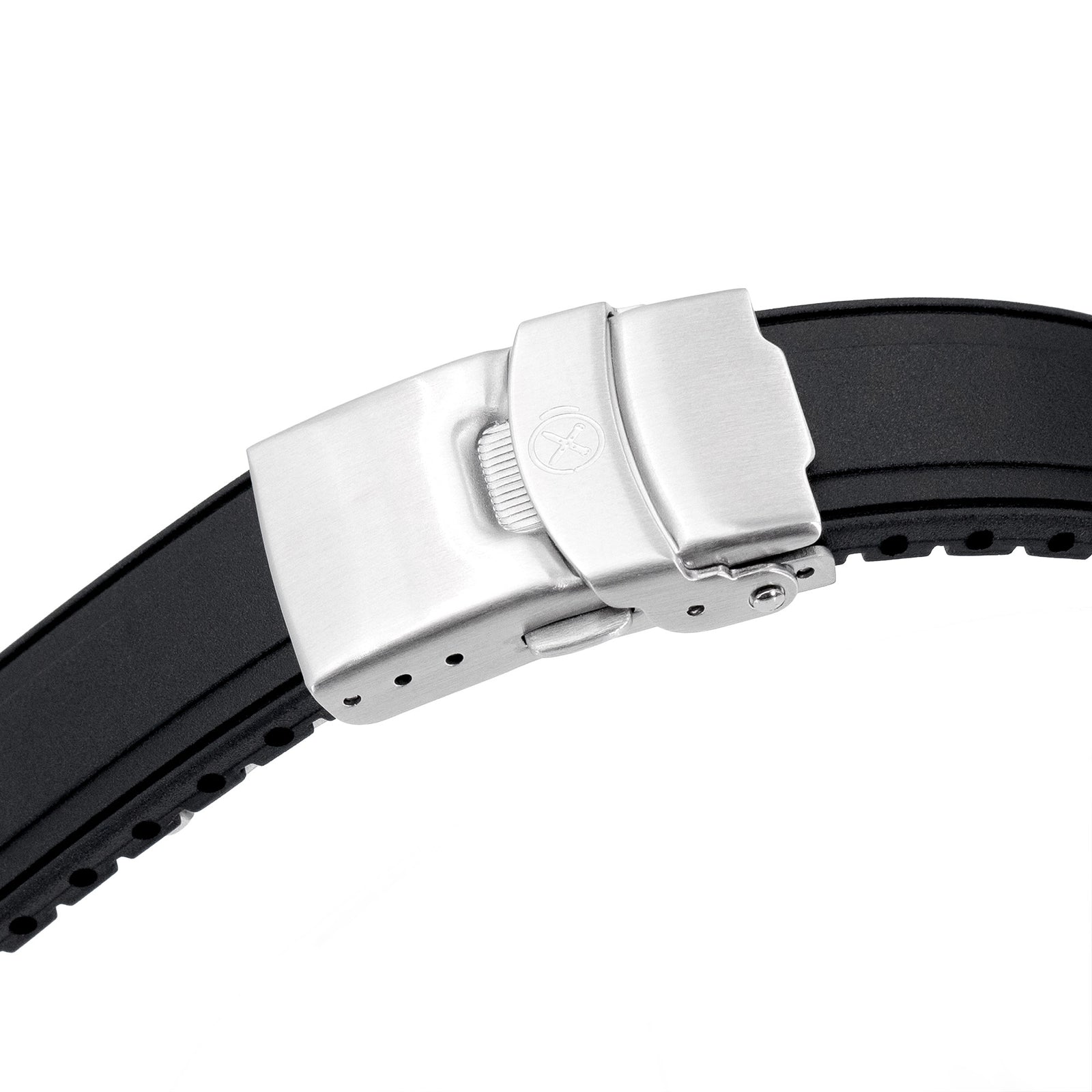 StrapXPro - SX2B Rubber Strap for New Seiko 5 Sports 38mm SRPK29 Series, Black Strapcode watch bands