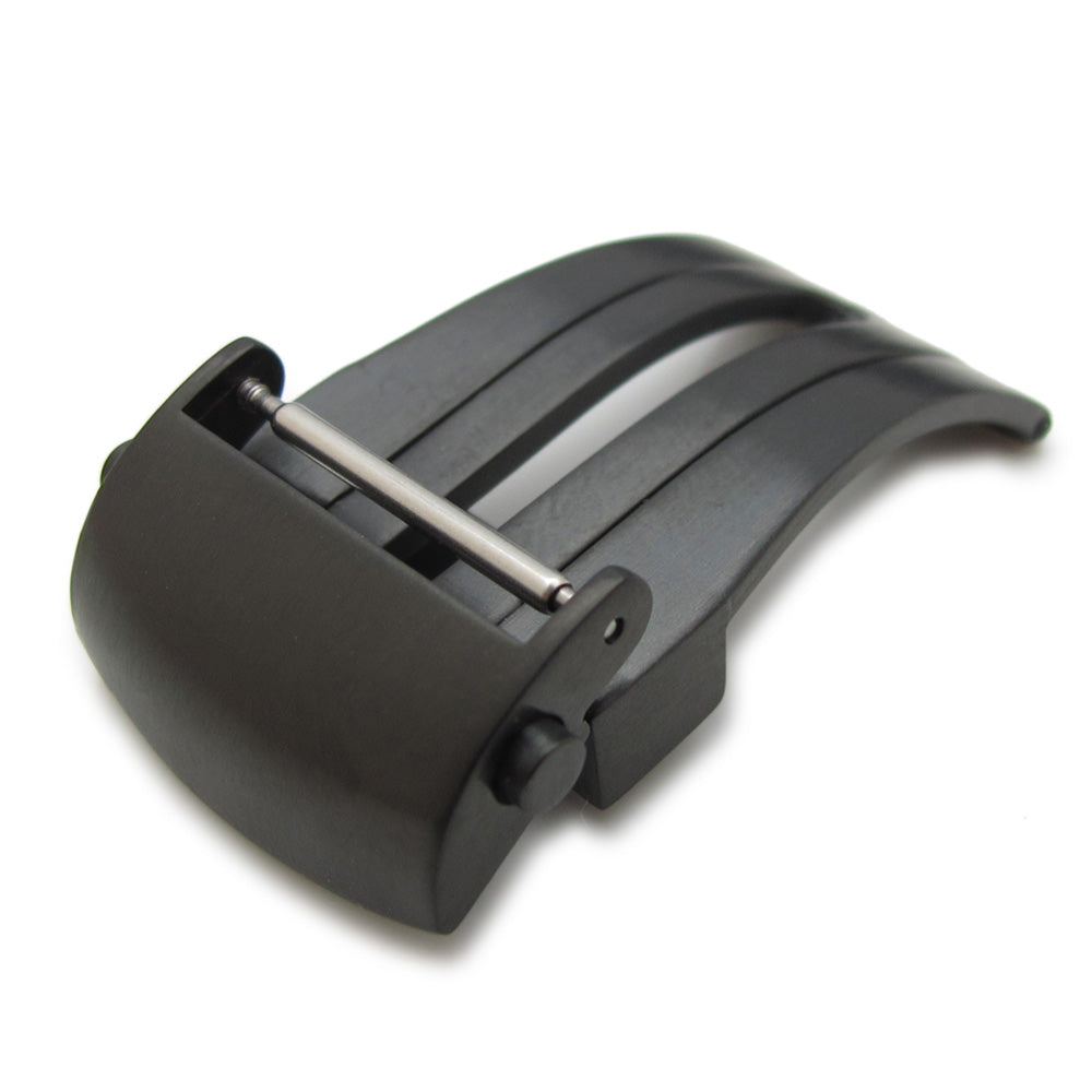 18mm or 20mm Roller Deployment Buckle Deployant Clasp for Leather Watch Strap PVD Black Strapcode Buckles