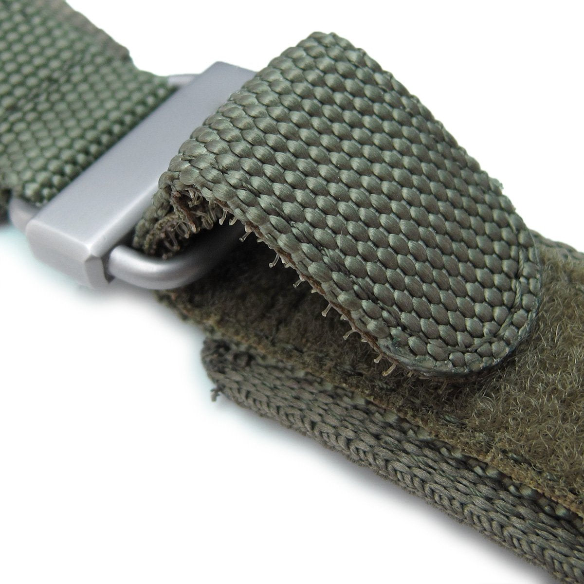 22mm MiLTAT Honeycomb Military Green Nylon Hoop and loop Fastener Watch Strap Brushed Stainless Buckle Strapcode Watch Bands