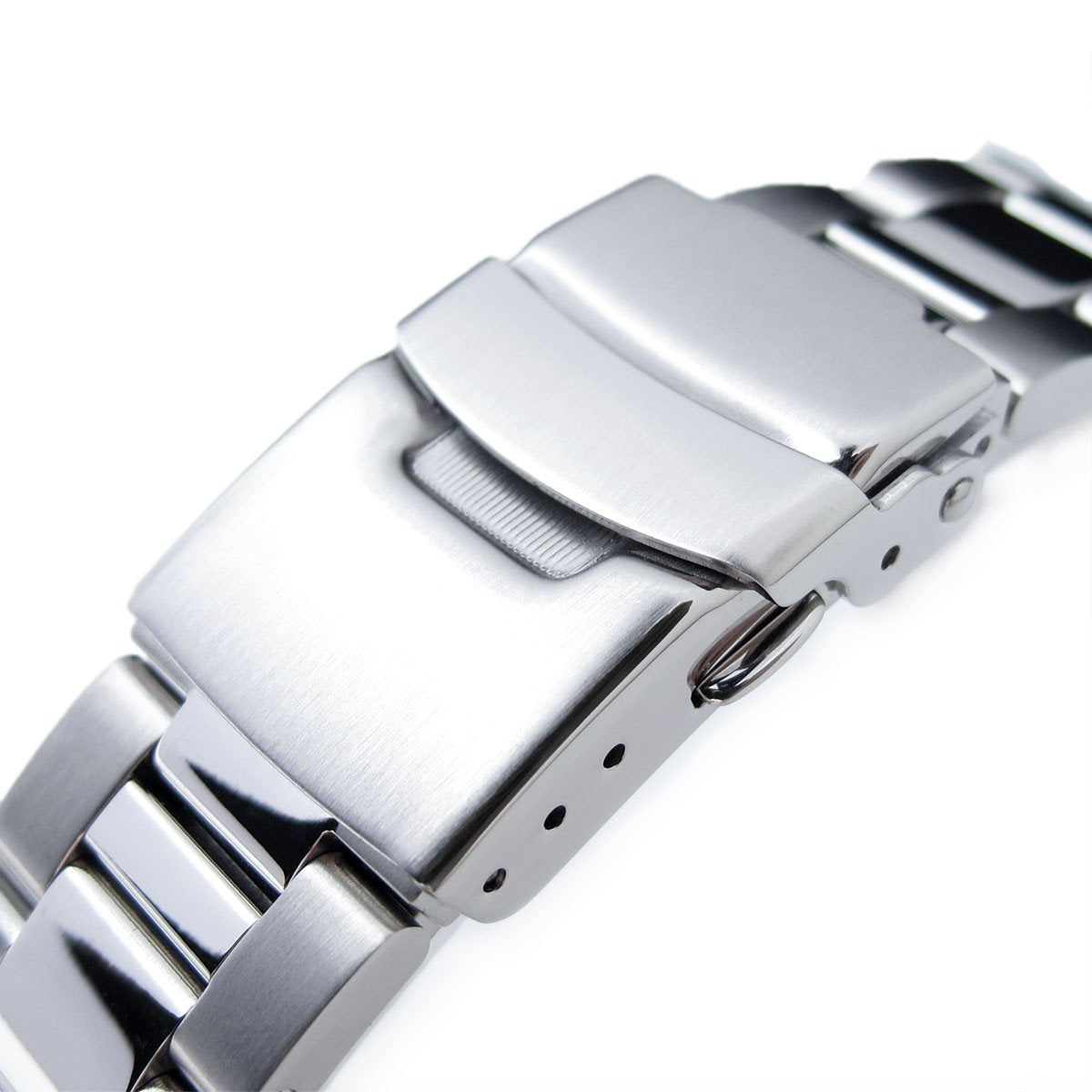 22mm Super-O Boyer Brushed &amp; Polished Crossover 316L SS Straight End Watch Bracelet Strapcode Watch Bands