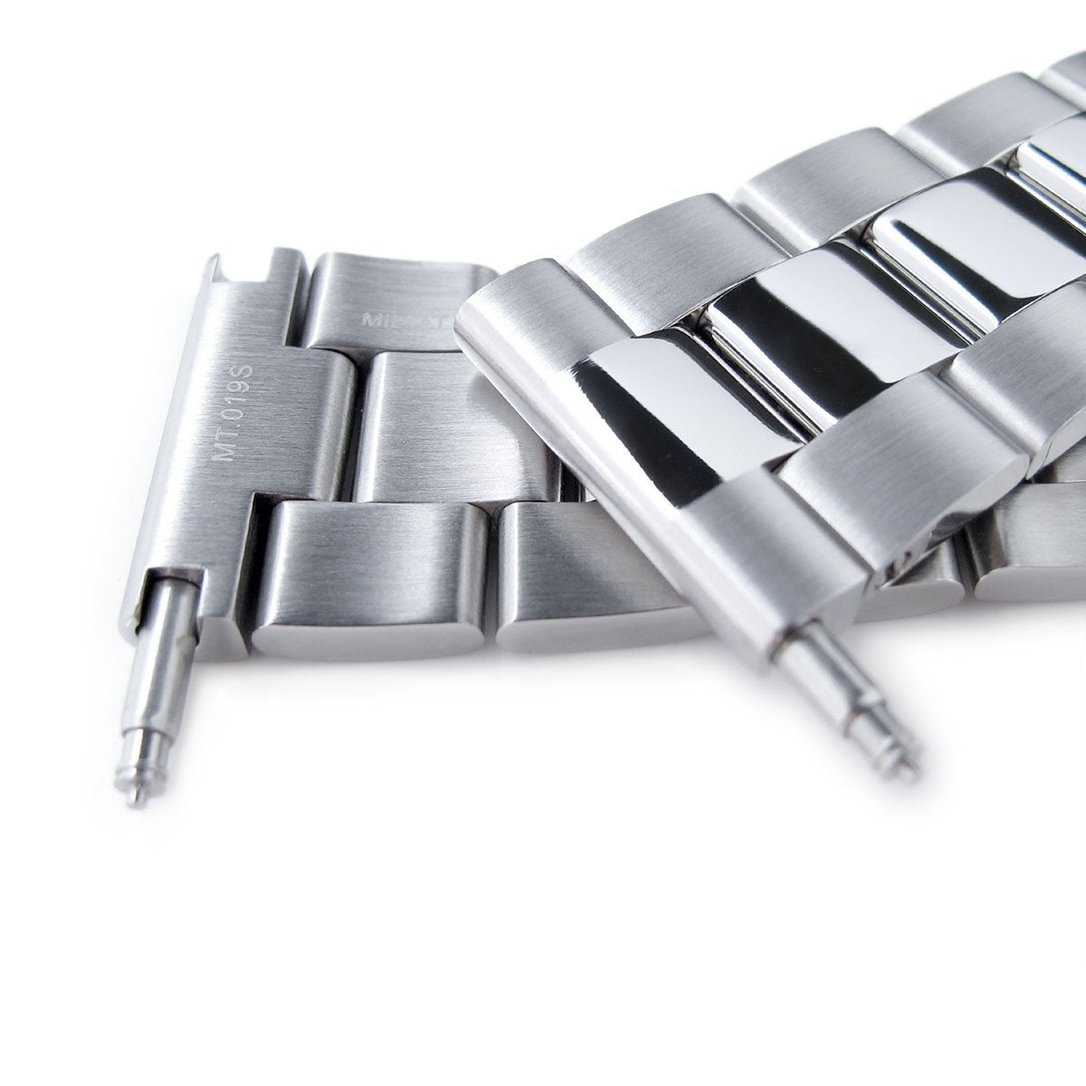 22mm Super-O Boyer Brushed &amp; Polished Crossover 316L SS Straight End Watch Bracelet Strapcode Watch Bands