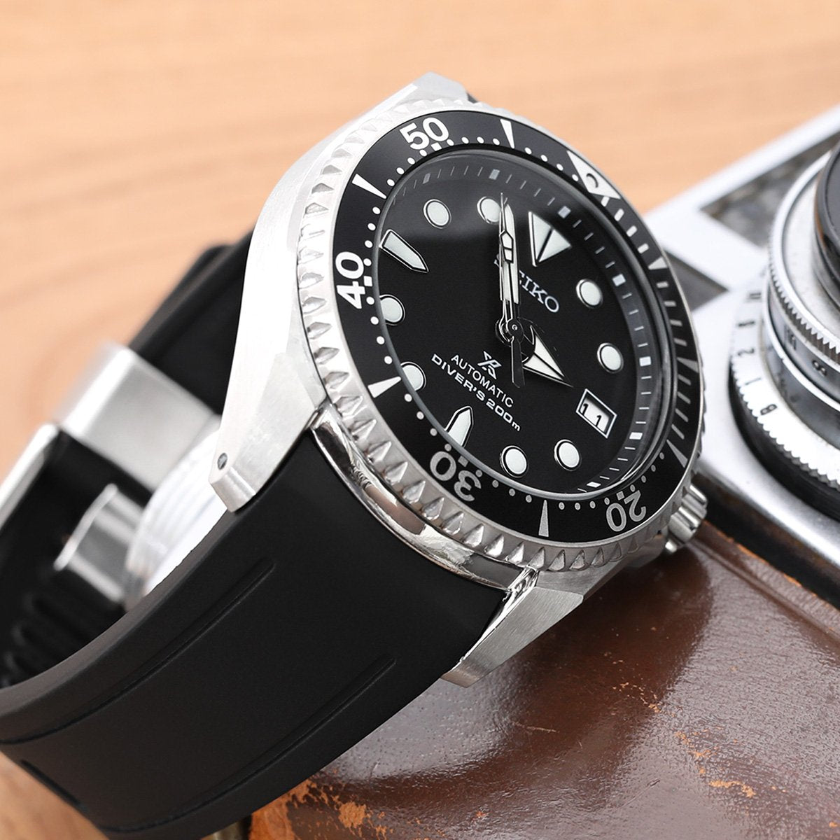 Seiko Shogun Prospex Automatic Dive Watch with Dia-Shield Titanium SBDC007 Strapcode Watch Bands