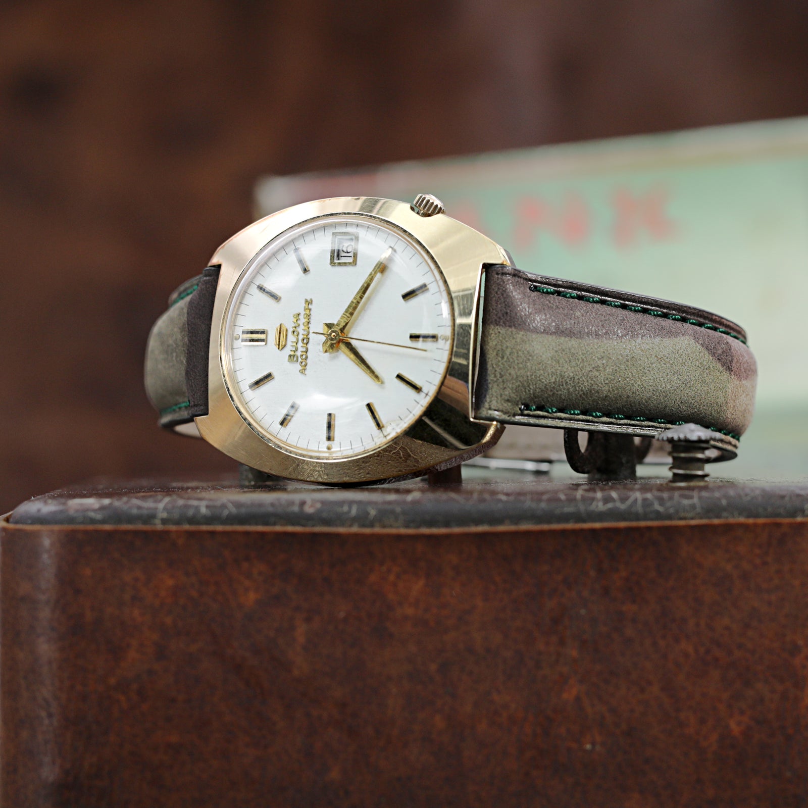 Correa de reloj italiana de cuero con diseño camuflaje forestal, liberación rápida, cónica, 19mm a 22mm