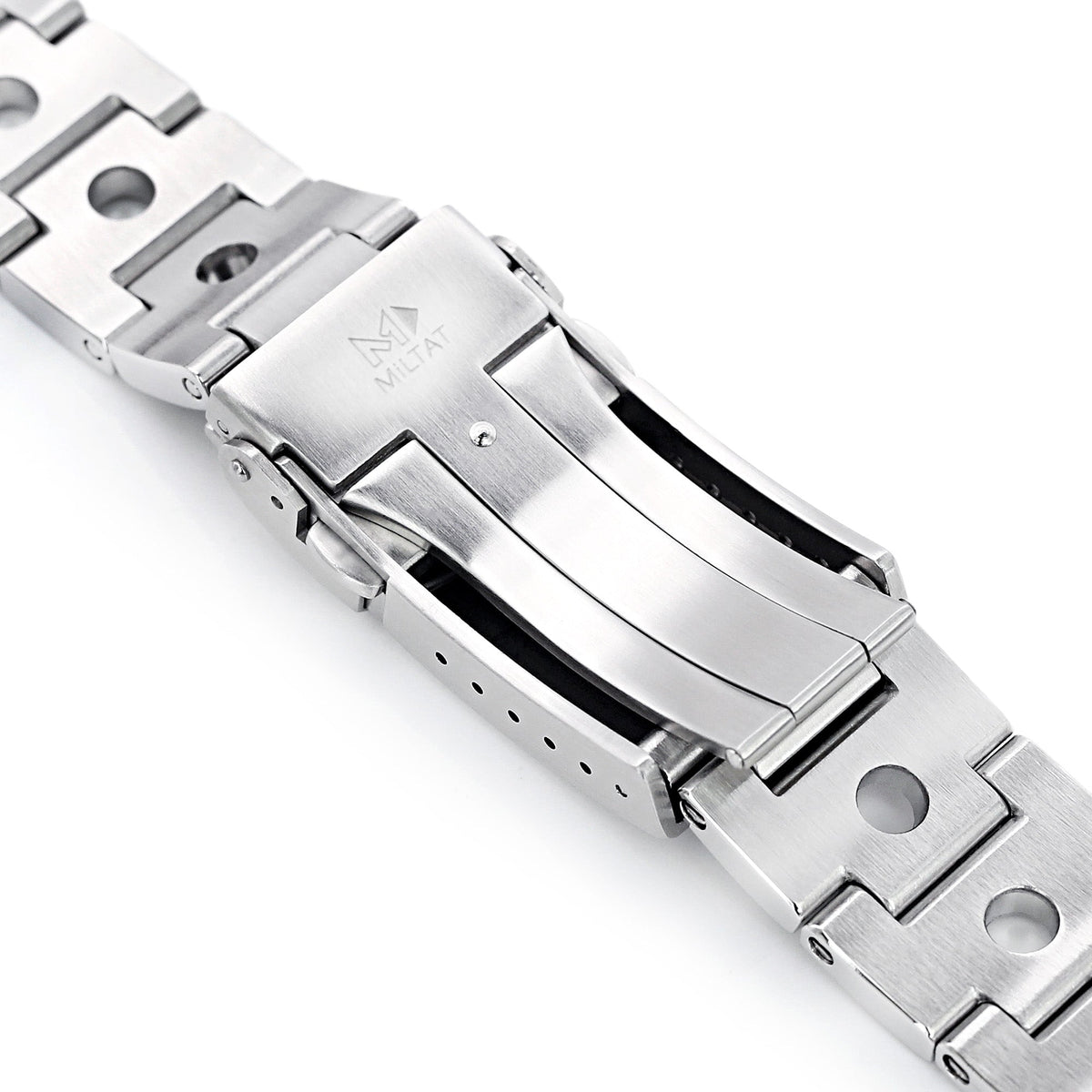 22mm Rollball Watch Band for Seiko SKX007, 316L Stainless Steel Brushed V-Clasp Strapcode Watch Bands