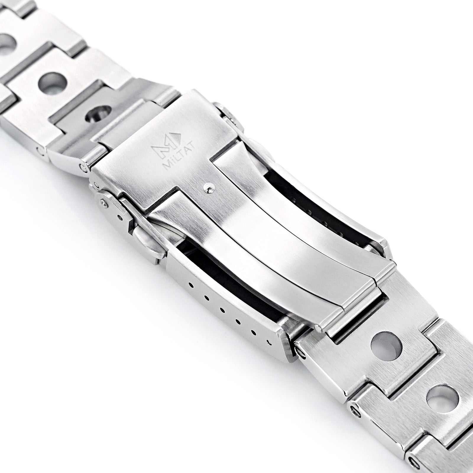 22mm Rollball Watch Band for Seiko SKX007, 316L Stainless Steel Brushed V-Clasp Strapcode Watch Bands