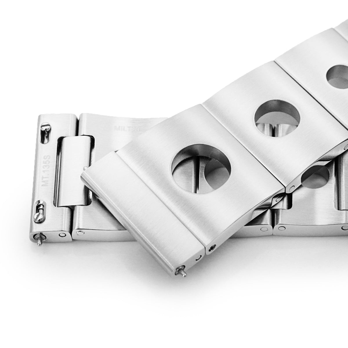 Rollball version II QR Watch Band Straight End Quick Release, 316L Stainless Steel Brushed Baton Diver Clasp Strapcode Watch Bands