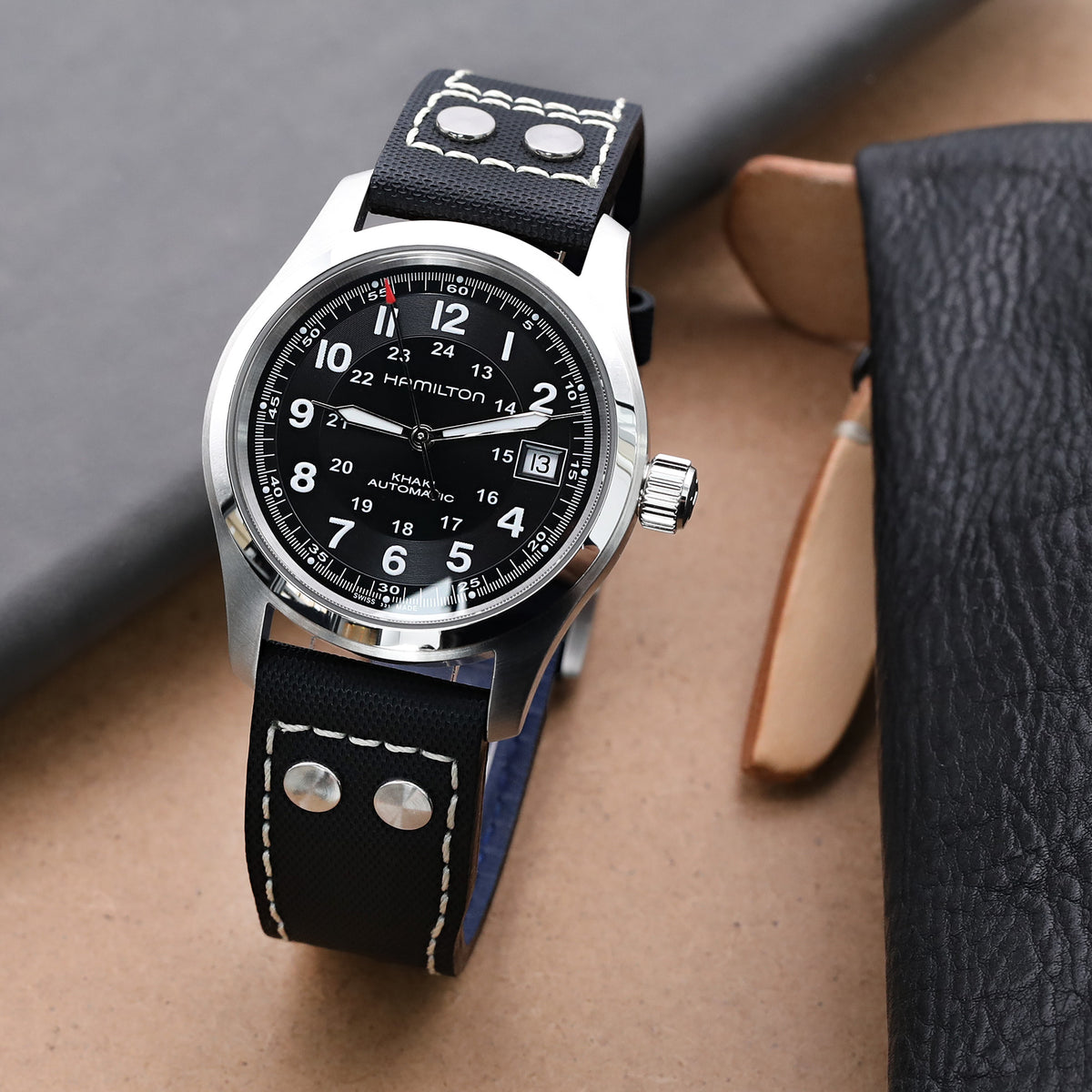 Hamilton Khaki Field Automatic 38mm Men Watch H70455733  Strapcode Watch Bands