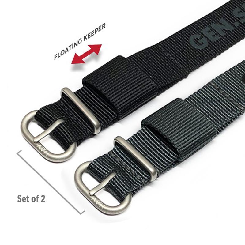The General Service Strap set of TWO (Black &amp; Grey) by HAVESTON Straps Strapcode Watch Band