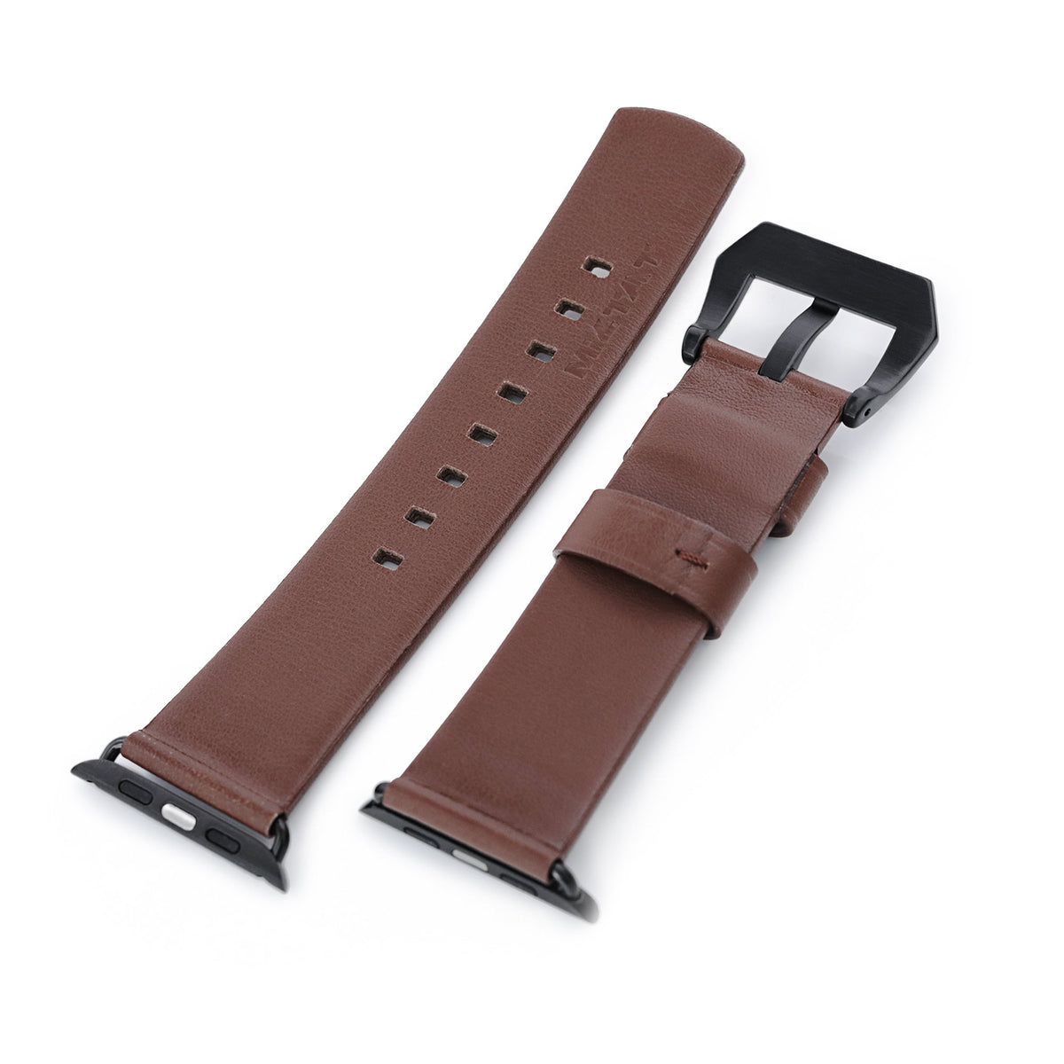 Water Repellent Brown Leather Apple Watch Band for 44mm / 42mm models Strapcode Watch Bands