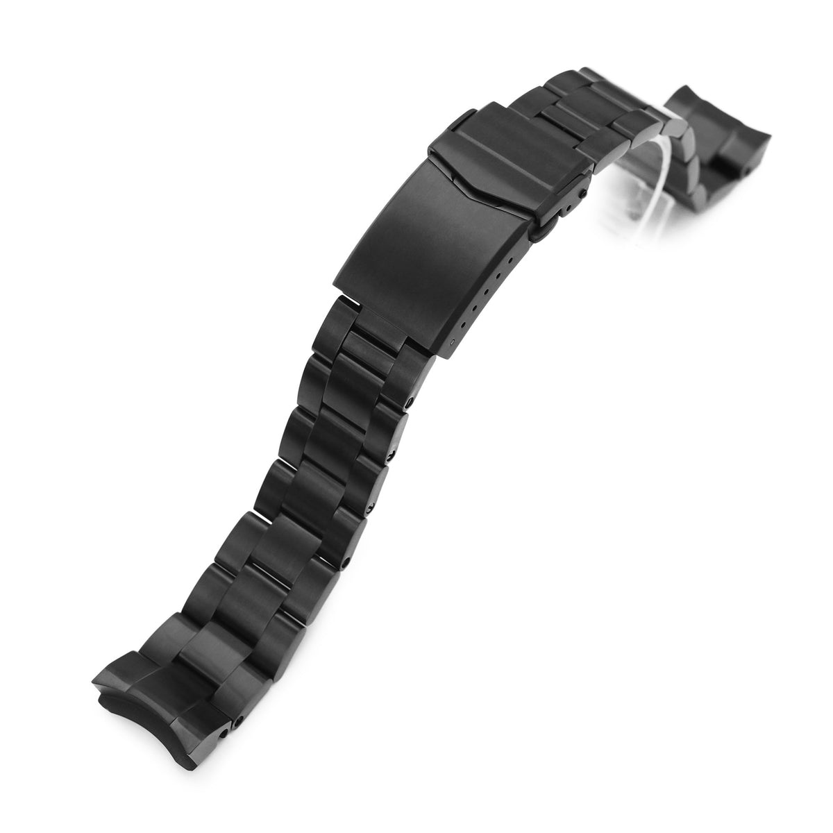 20mm Super-O Boyer 316L Stainless Steel Watch Band for Seiko Black Sumo SPB125J1, Diamond-like Carbon (DLC coating) V-Clasp Strapcode Watch Bands